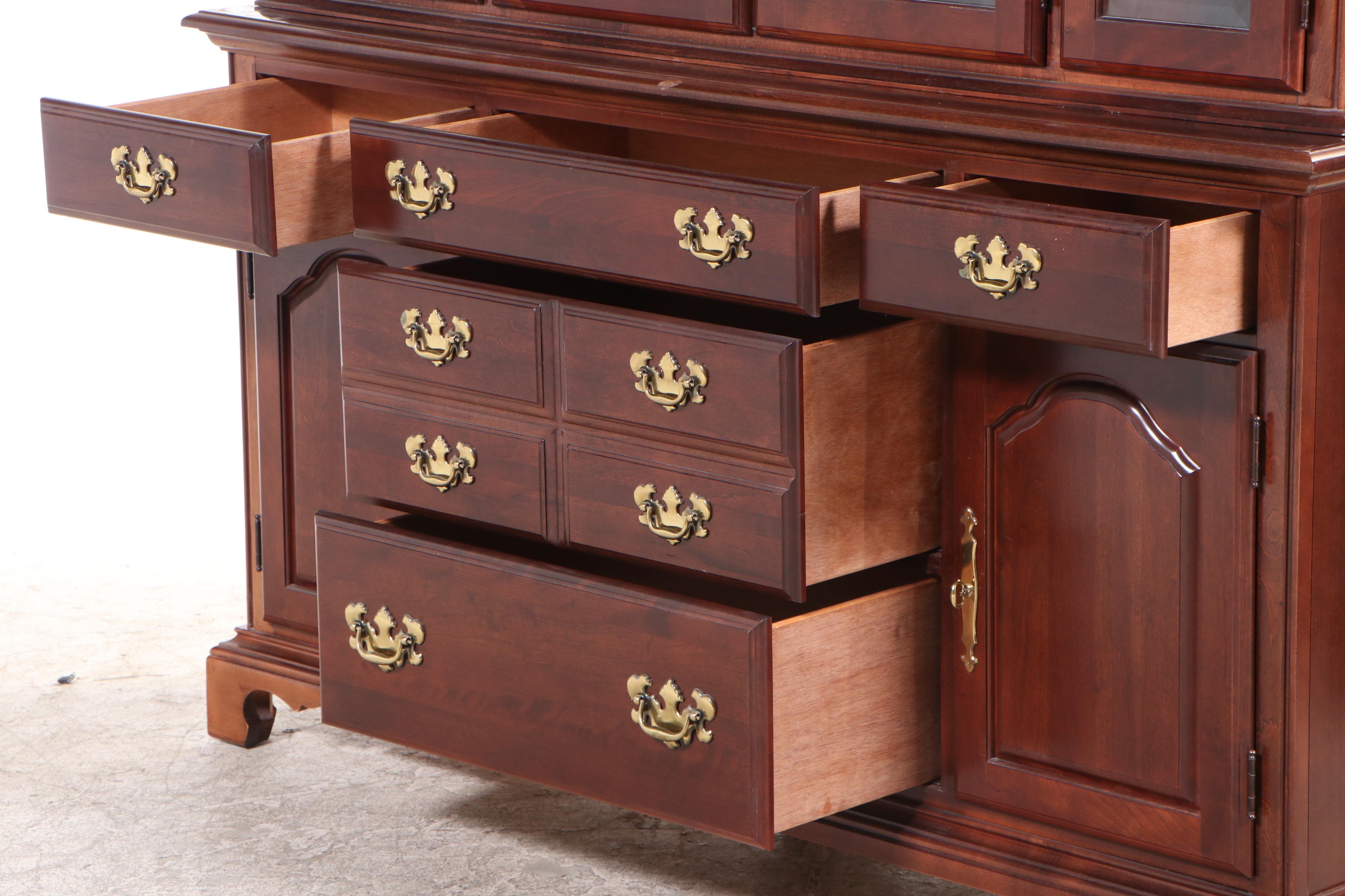 American Drew Colonial Style Maple China Cabinet