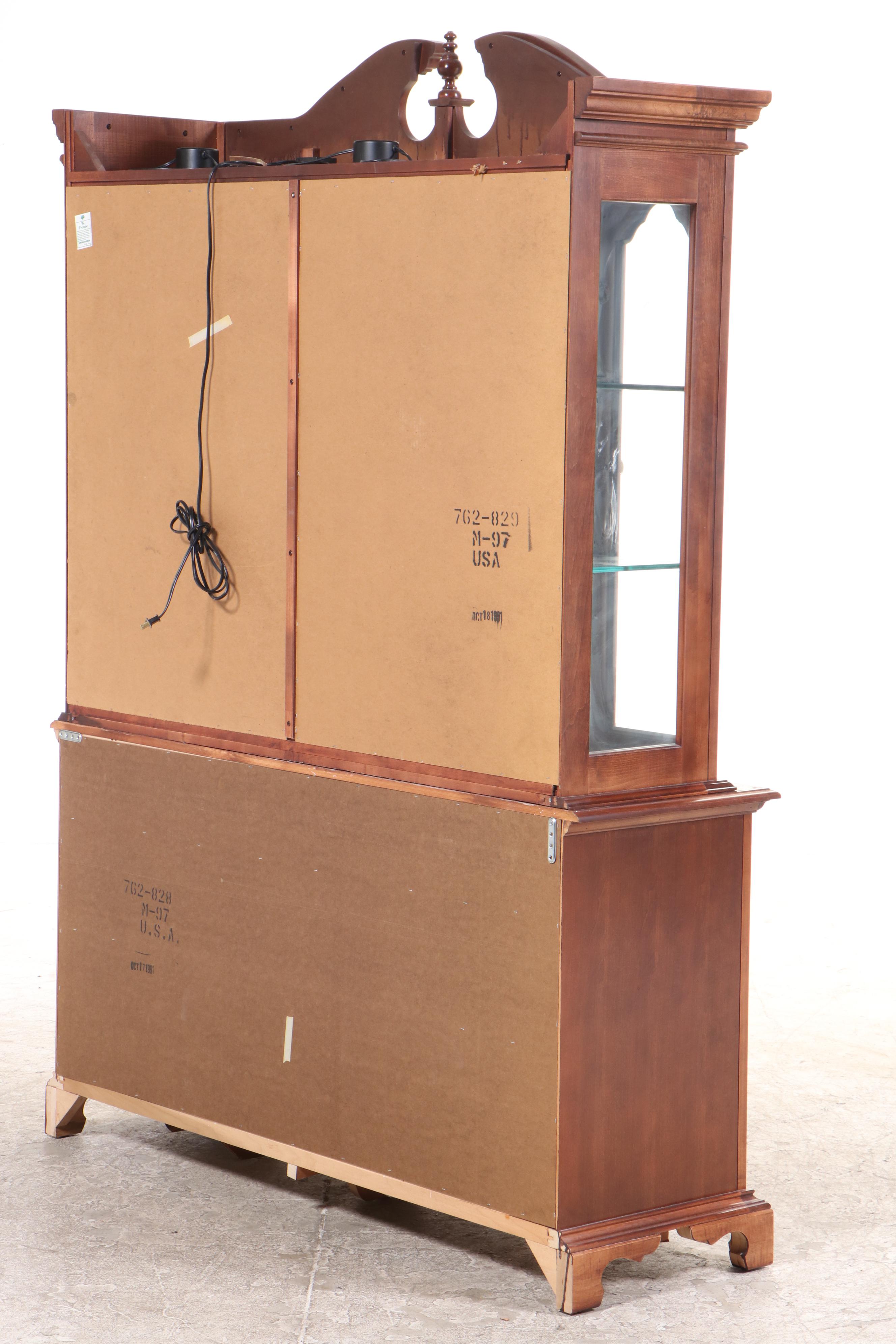 American Drew Colonial Style Maple China Cabinet