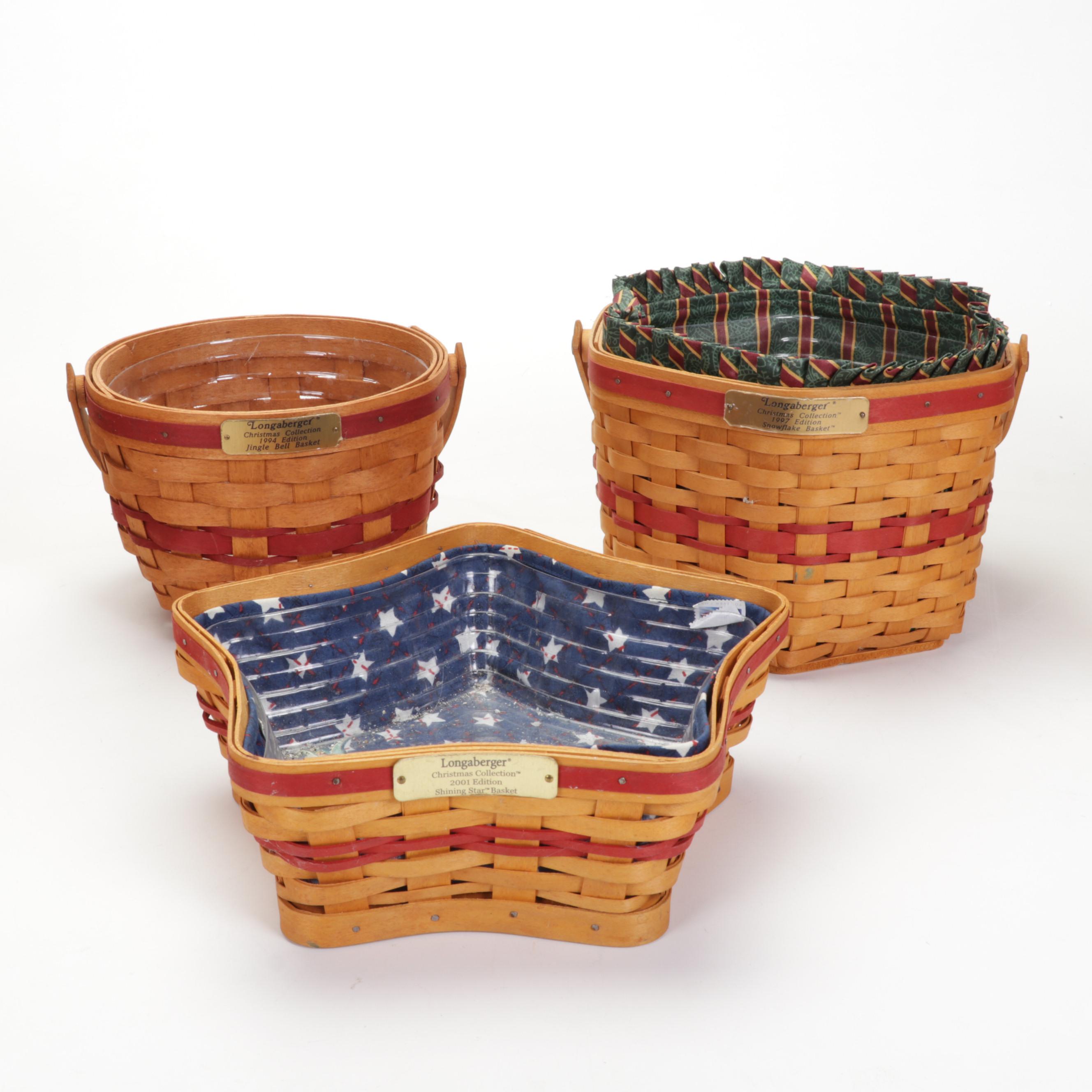 Longaberger Christmas Collection Baskets Featuring "1992 Season's Greetings"