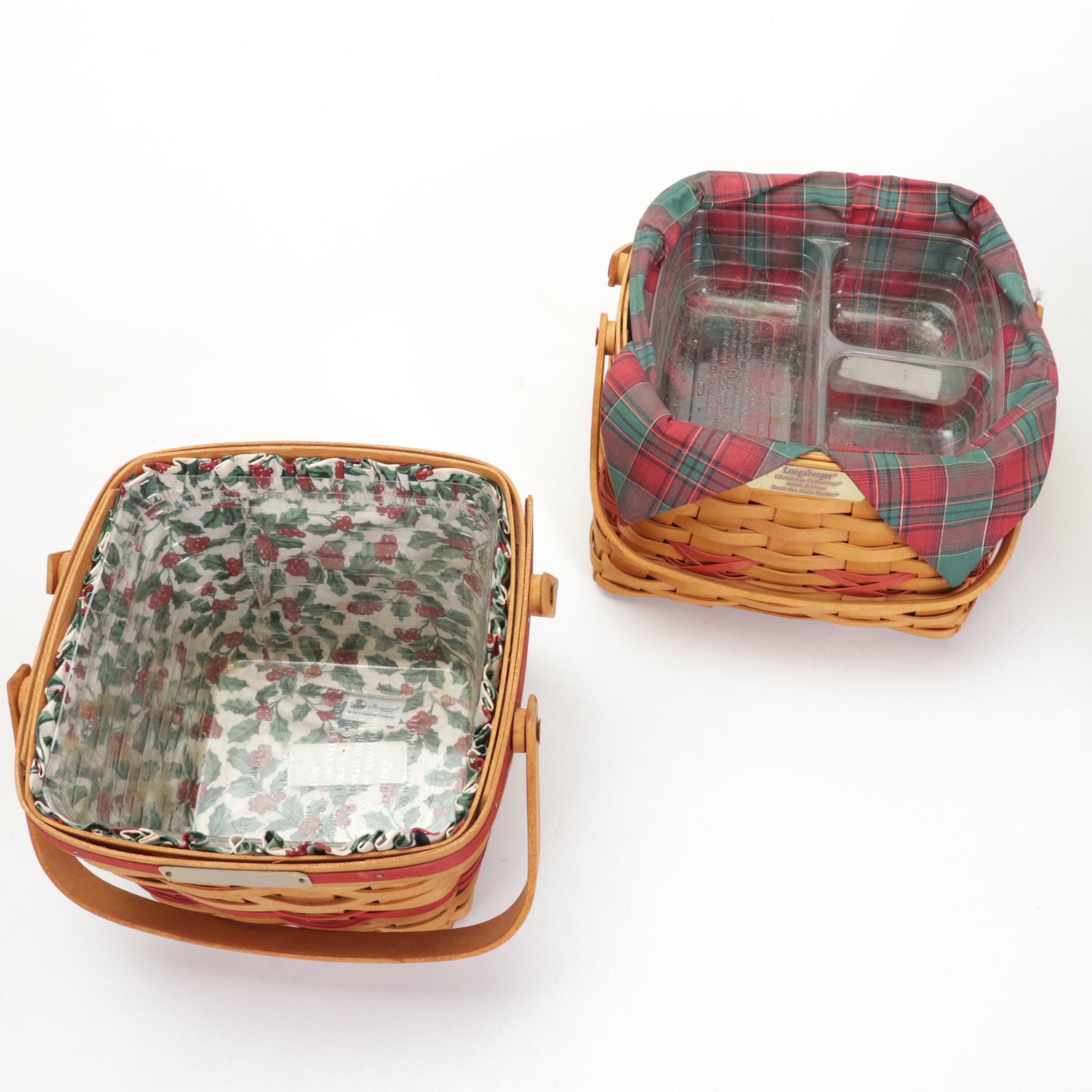 Longaberger Christmas Collection Baskets Featuring "1992 Season's Greetings"
