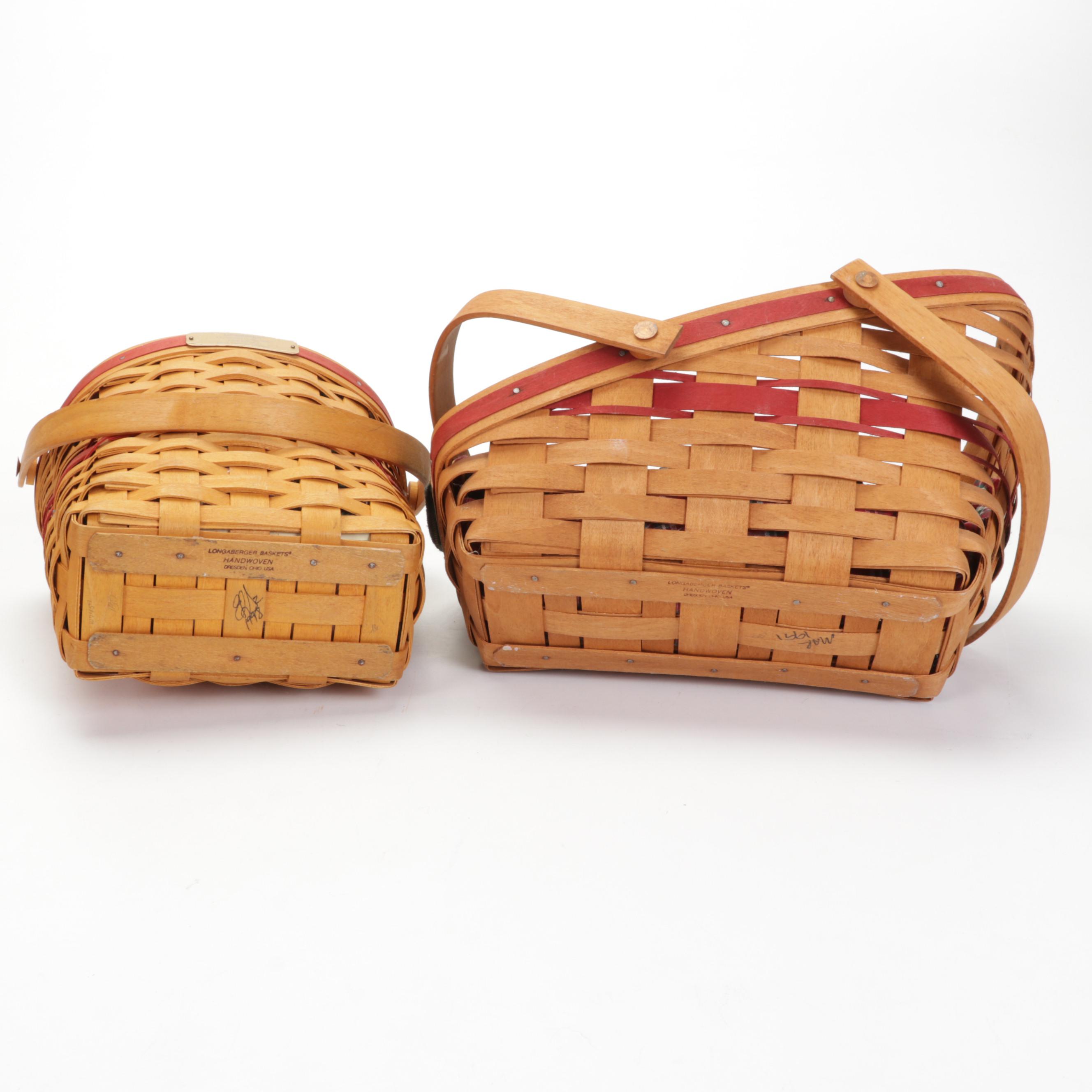 Longaberger Christmas Collection Baskets Featuring "1992 Season's Greetings"