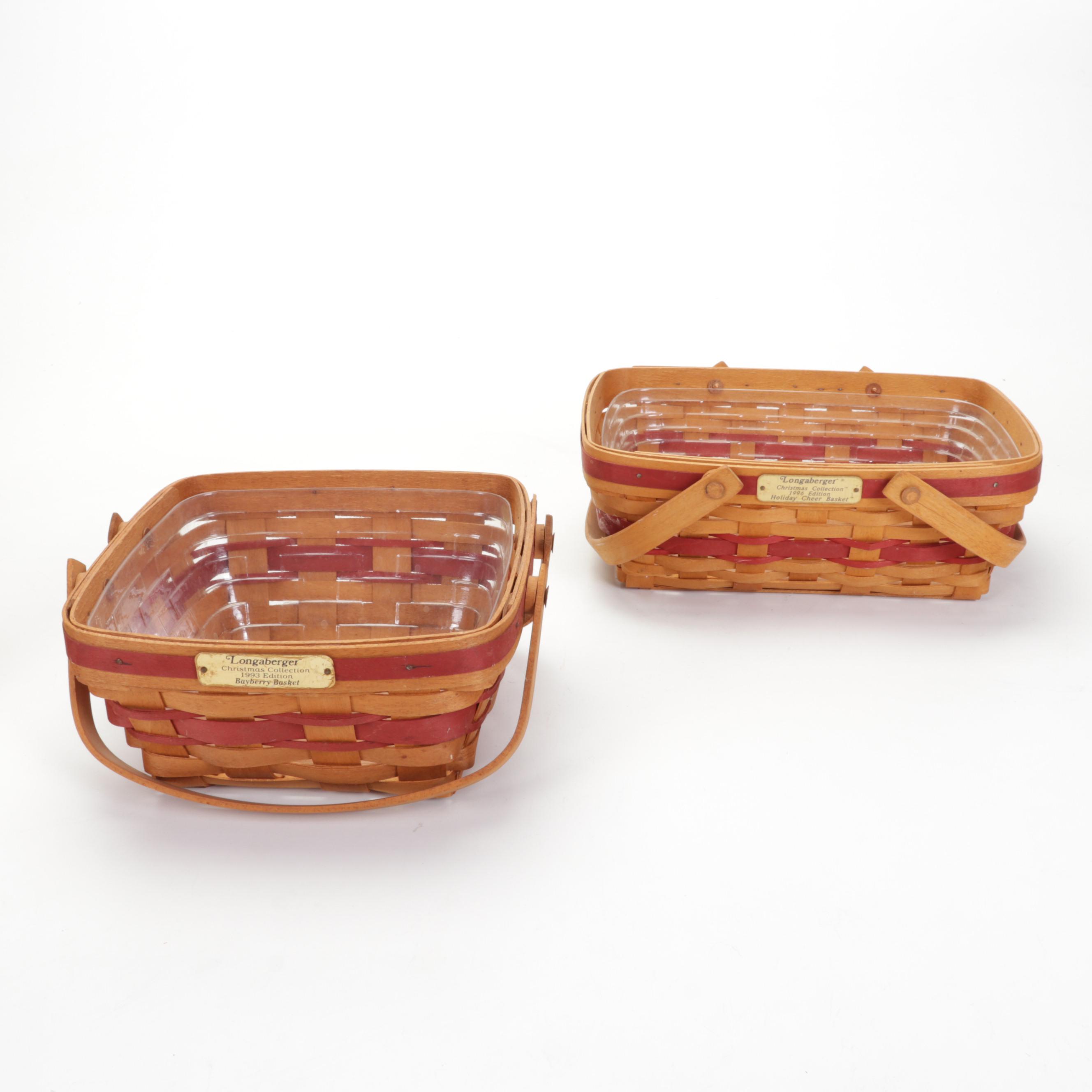 Longaberger Christmas Collection Baskets Featuring "1992 Season's Greetings"