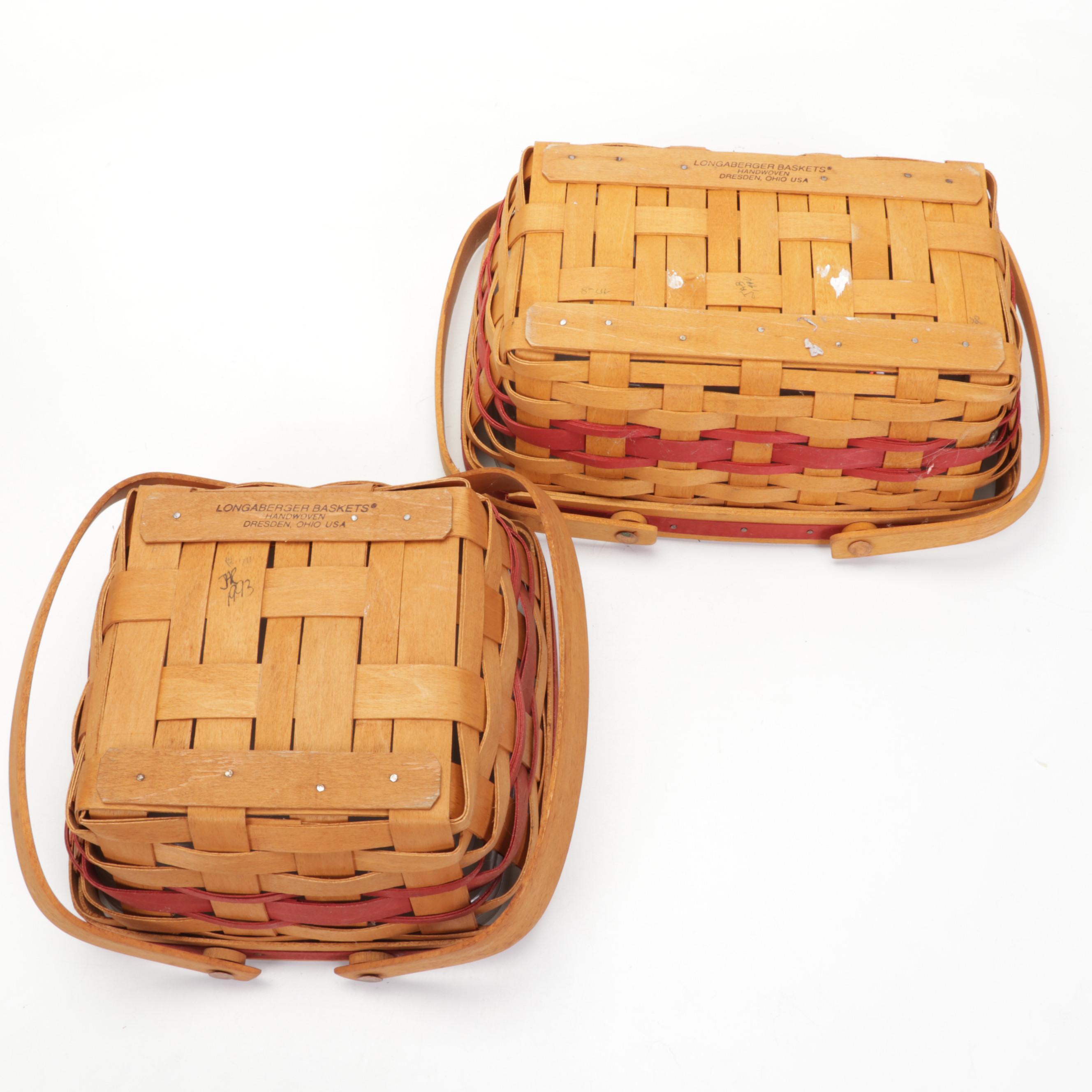 Longaberger Christmas Collection Baskets Featuring "1992 Season's Greetings"