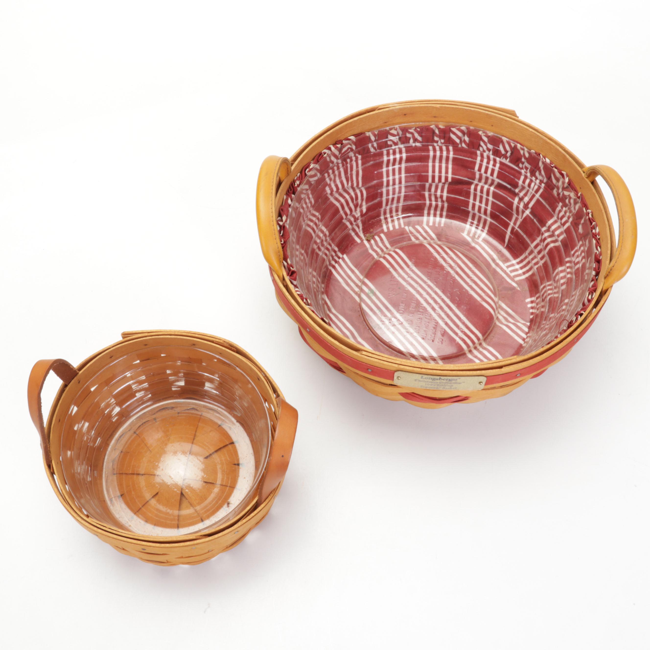 Longaberger Christmas Collection Baskets Featuring "1992 Season's Greetings"