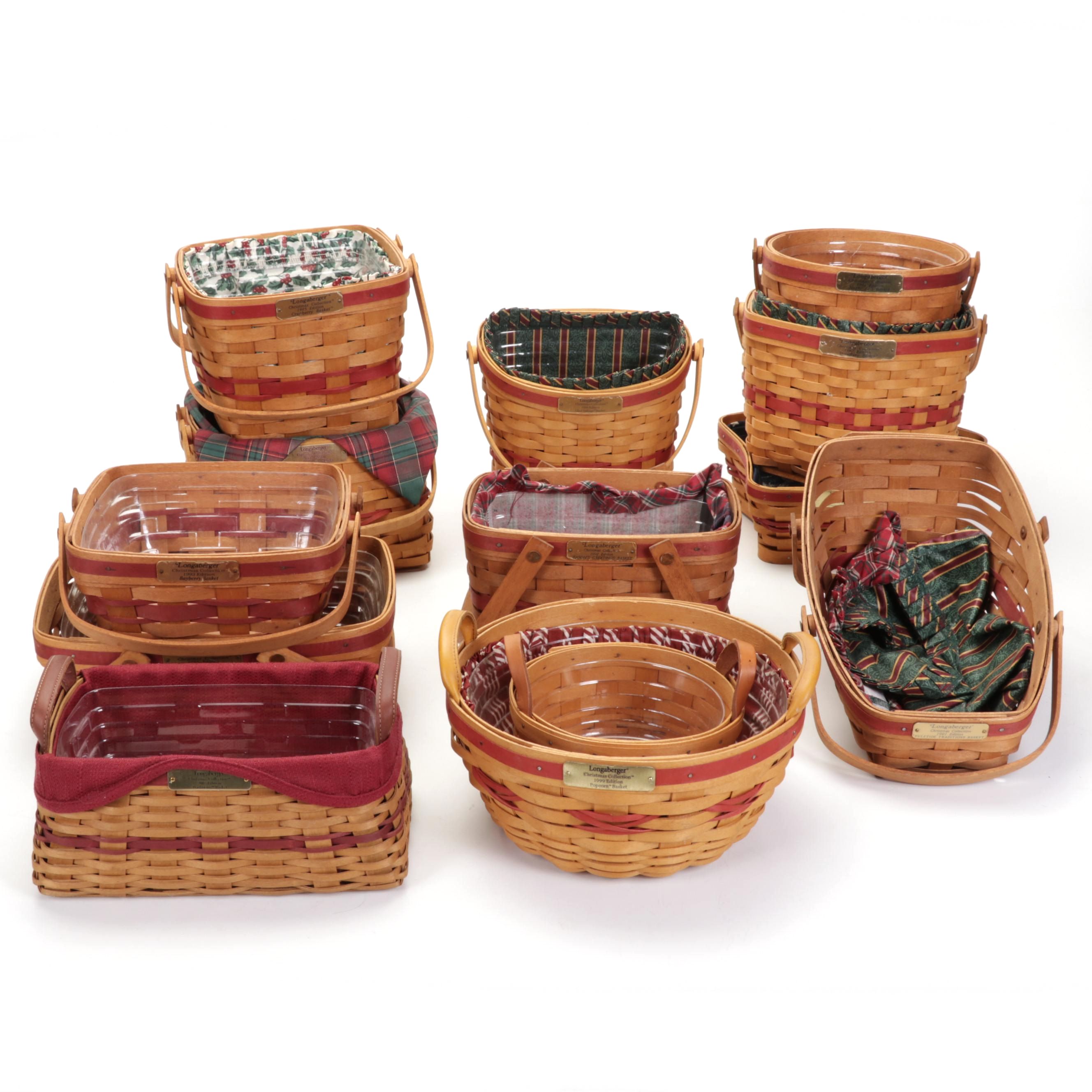 Longaberger Christmas Collection Baskets Featuring "1992 Season's Greetings"