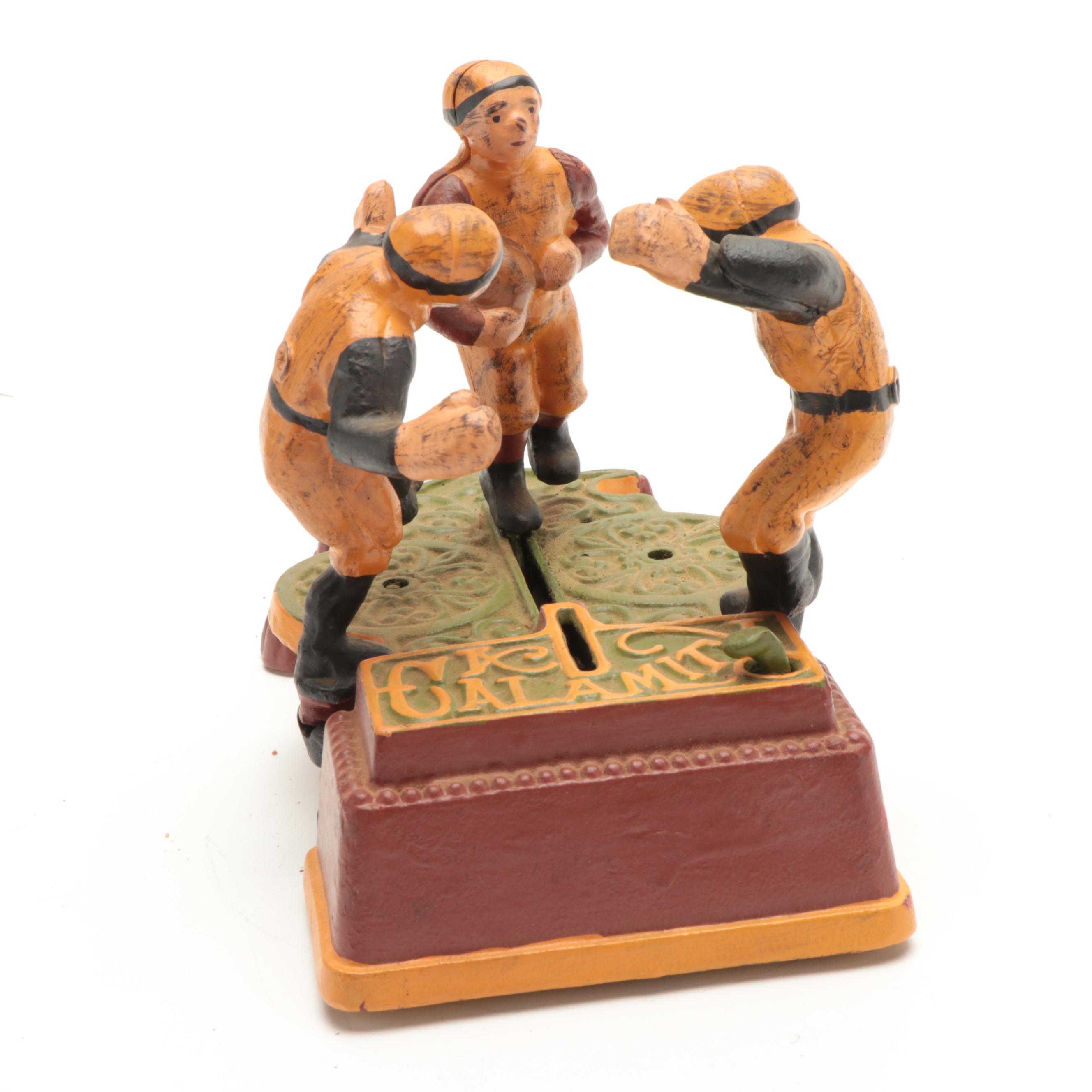 Cast Iron "A Calamity" Mechanical Coin Bank