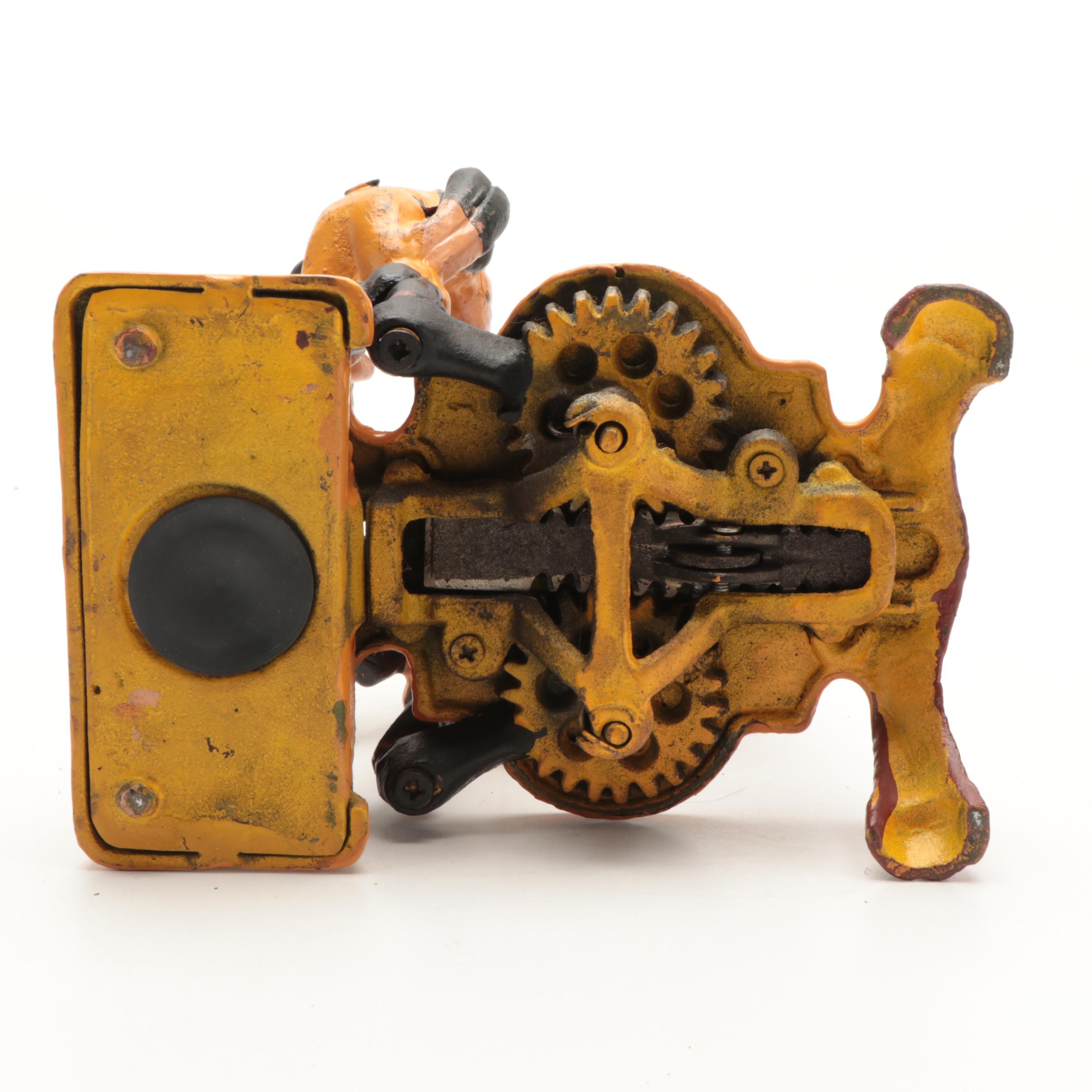 Cast Iron "A Calamity" Mechanical Coin Bank