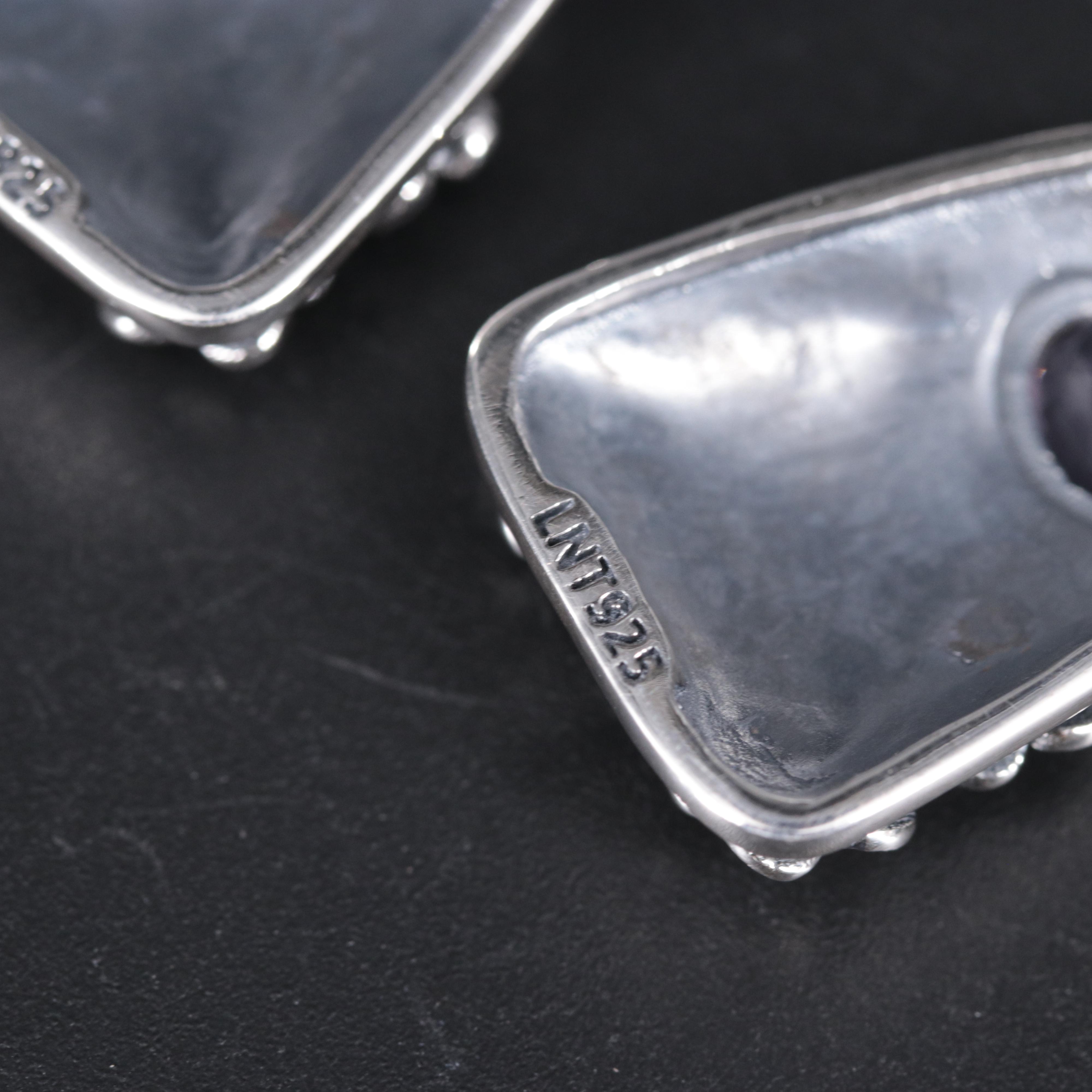 Sterling Silver Floral Earrings Including Gemstones