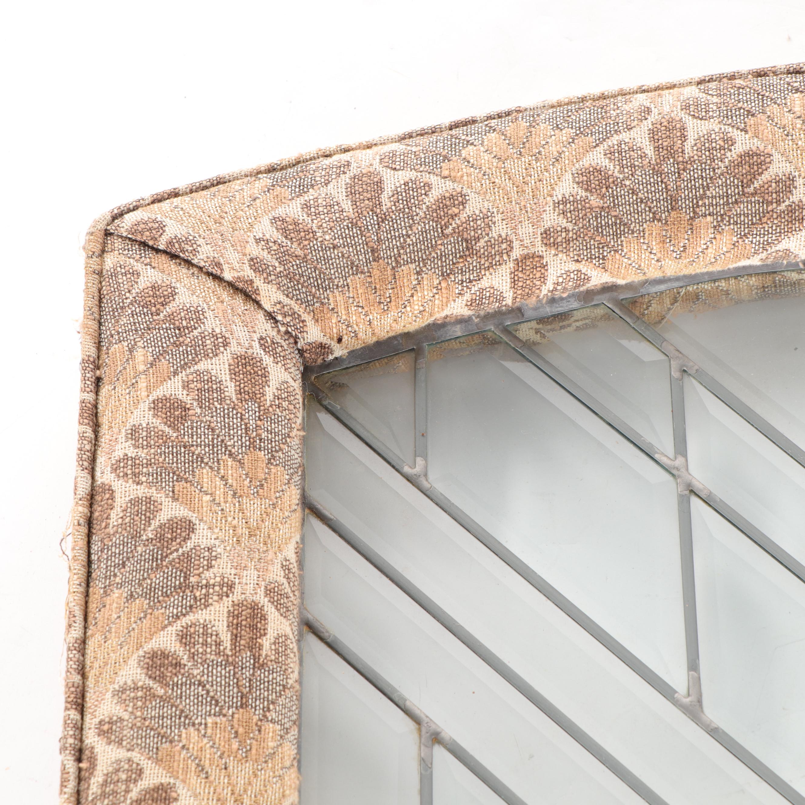 Prairie Style Leaded Glass Window Panes with Upholstered Frames