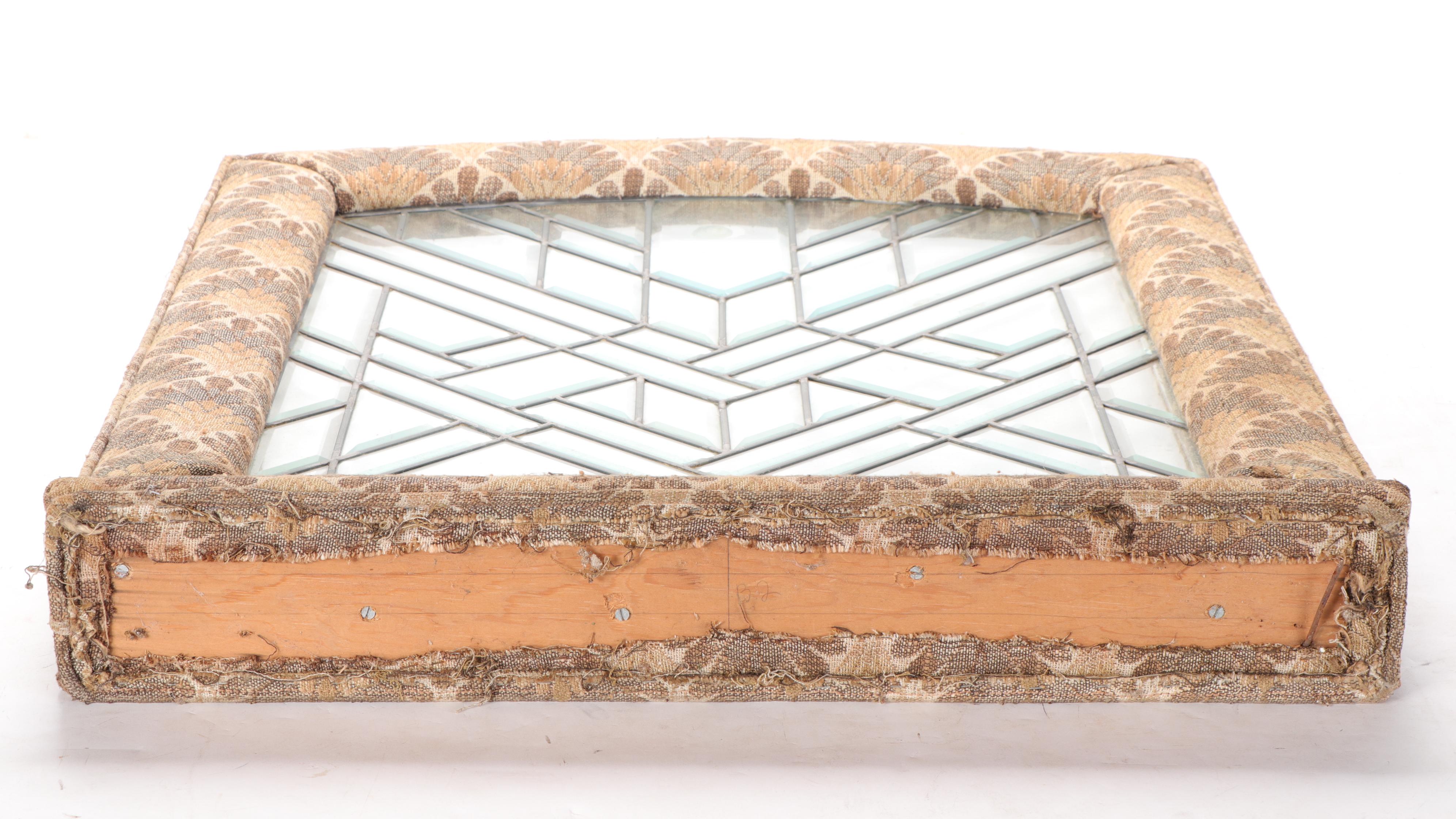 Prairie Style Leaded Glass Window Panes with Upholstered Frames