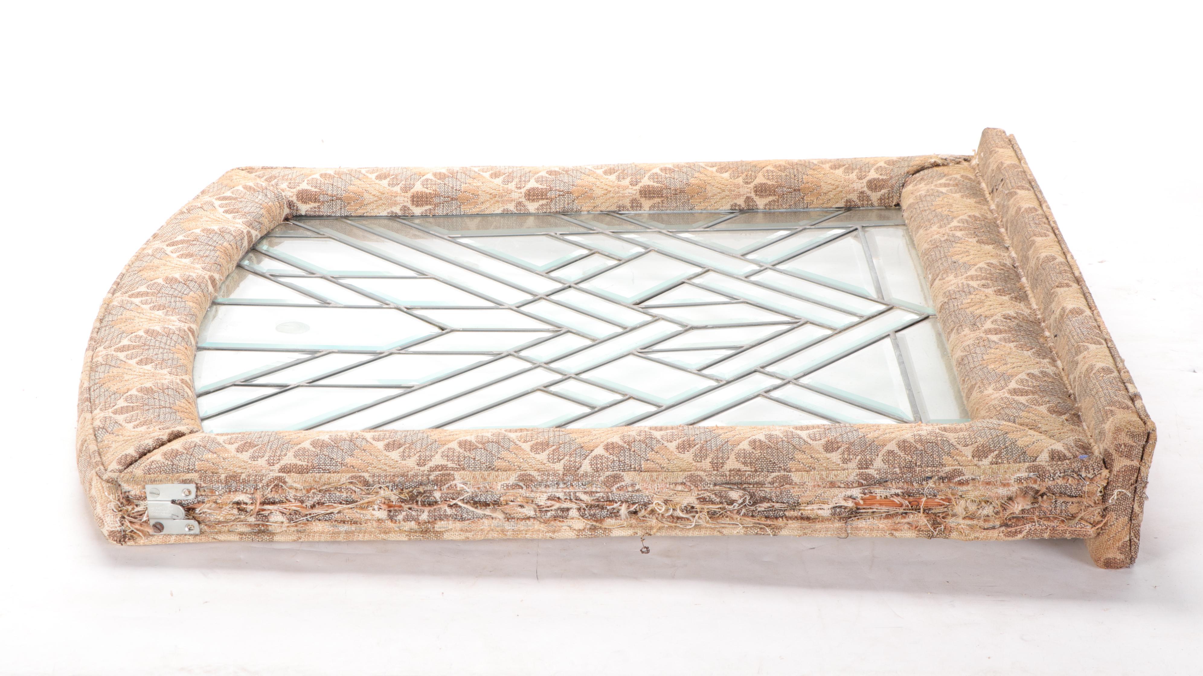 Prairie Style Leaded Glass Window Panes with Upholstered Frames