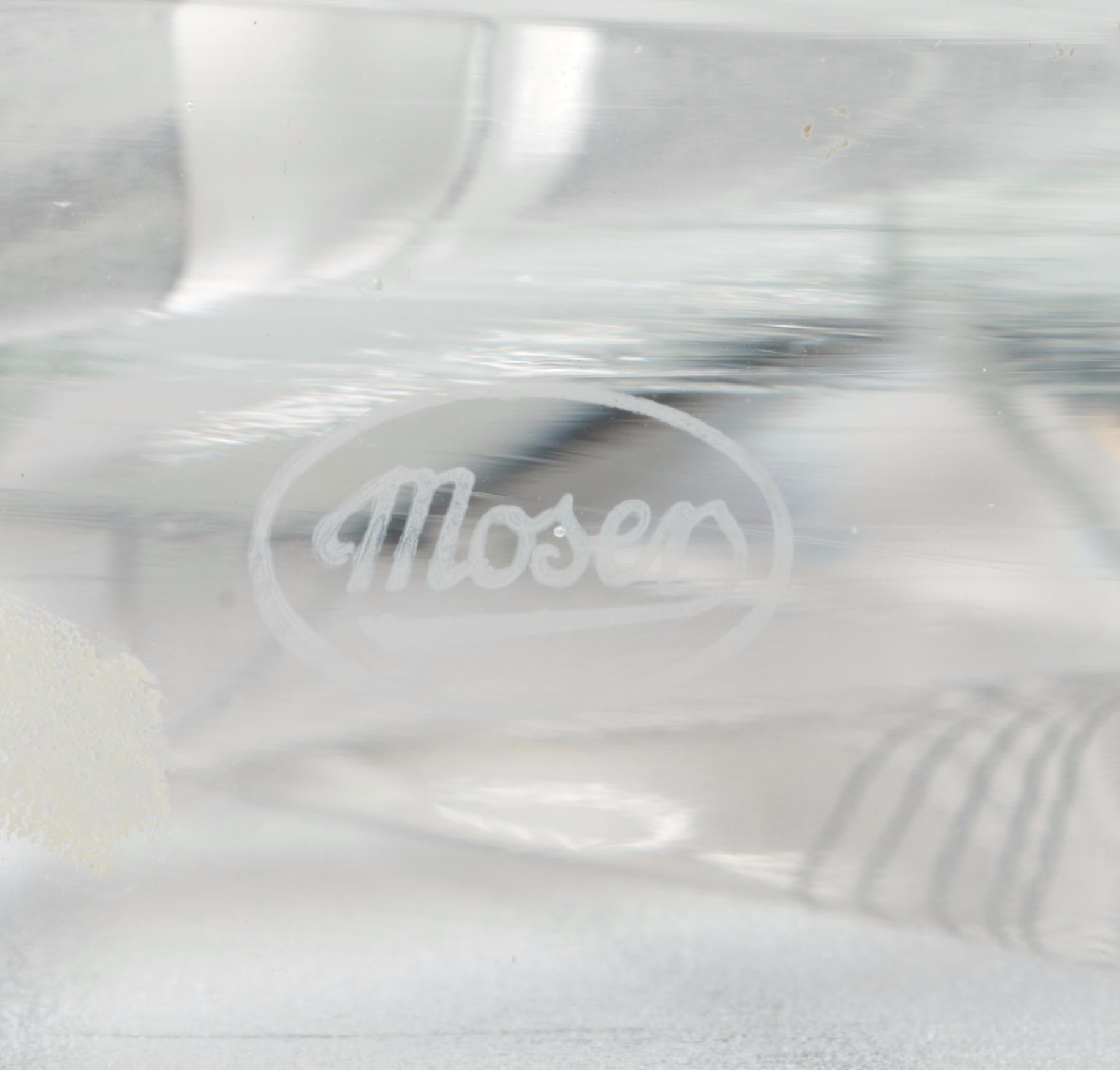 Signed Lubos Metelák for Moser Sandblasted and Engraved Modernist Glass Figurine