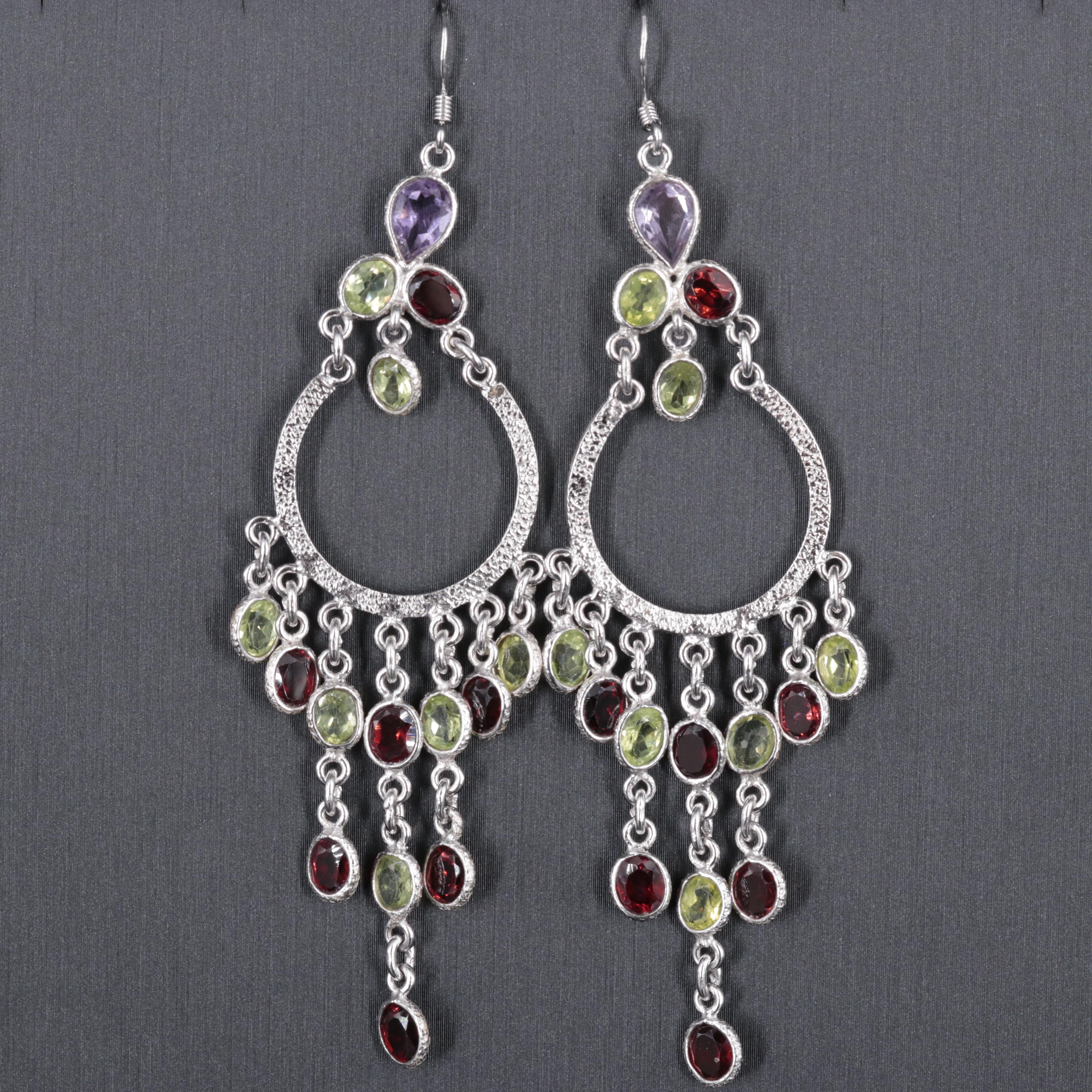 Sterling Silver Earrings Including Gemstones