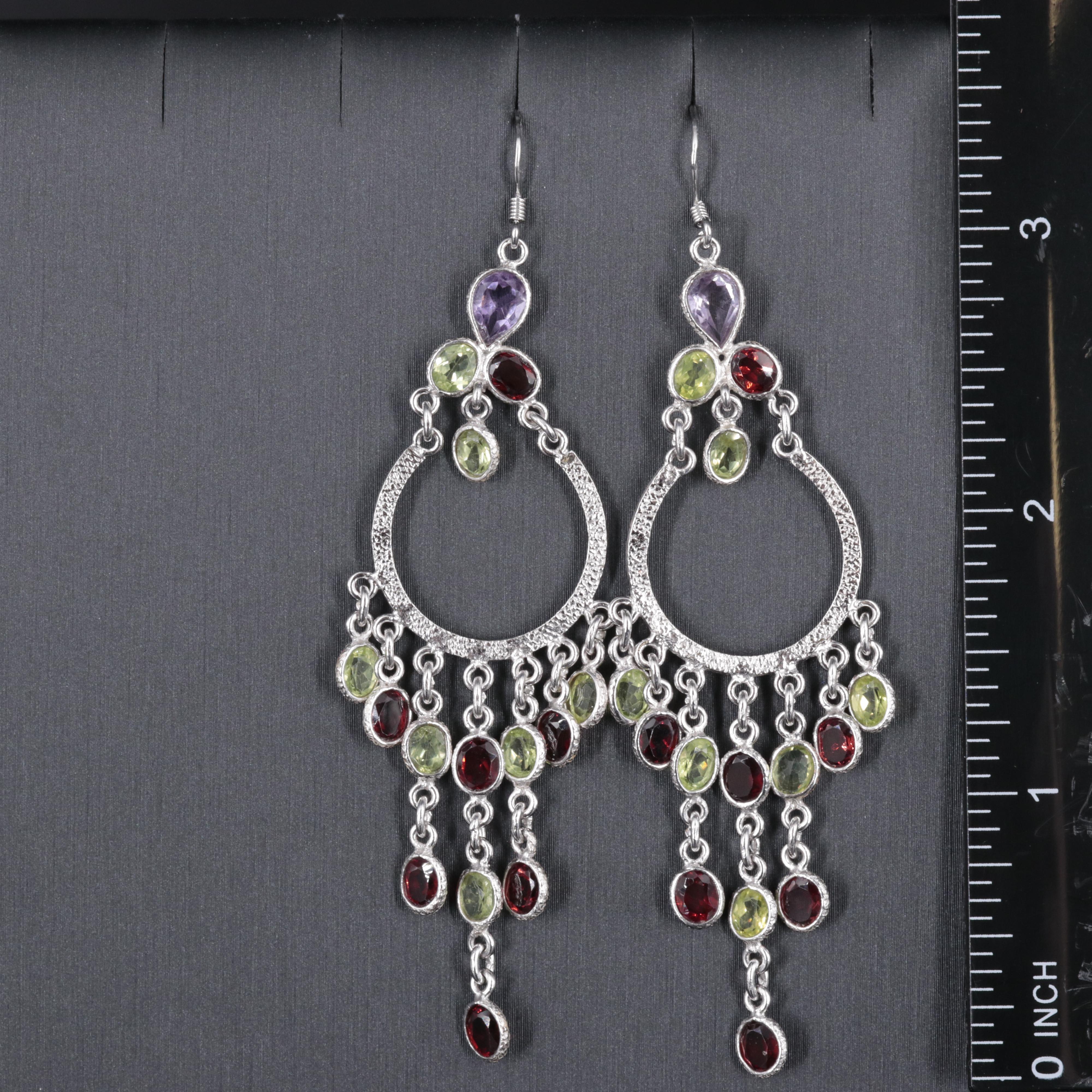 Sterling Silver Earrings Including Gemstones