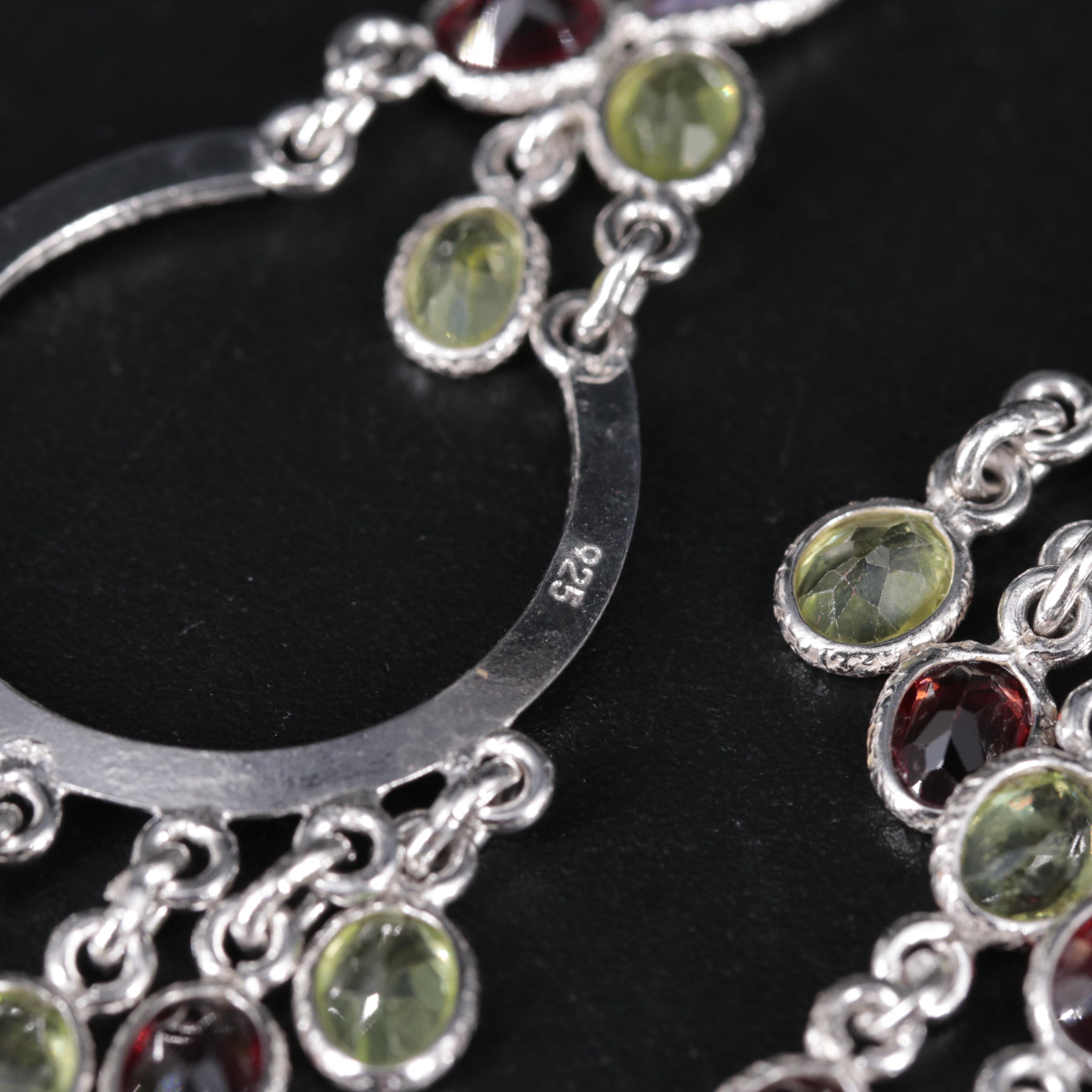 Sterling Silver Earrings Including Gemstones