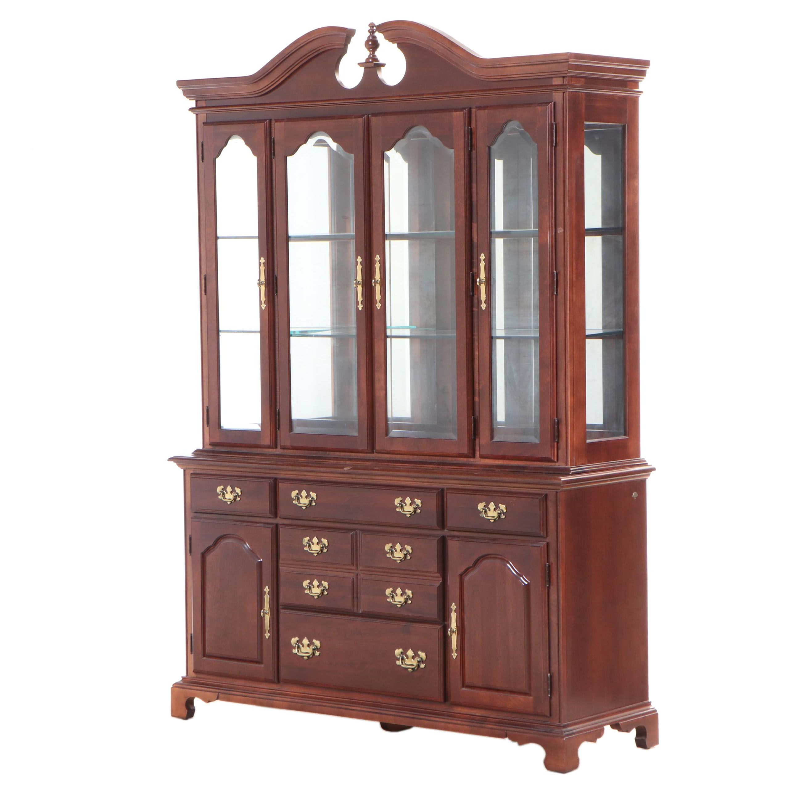 American Drew Colonial Style Maple China Cabinet