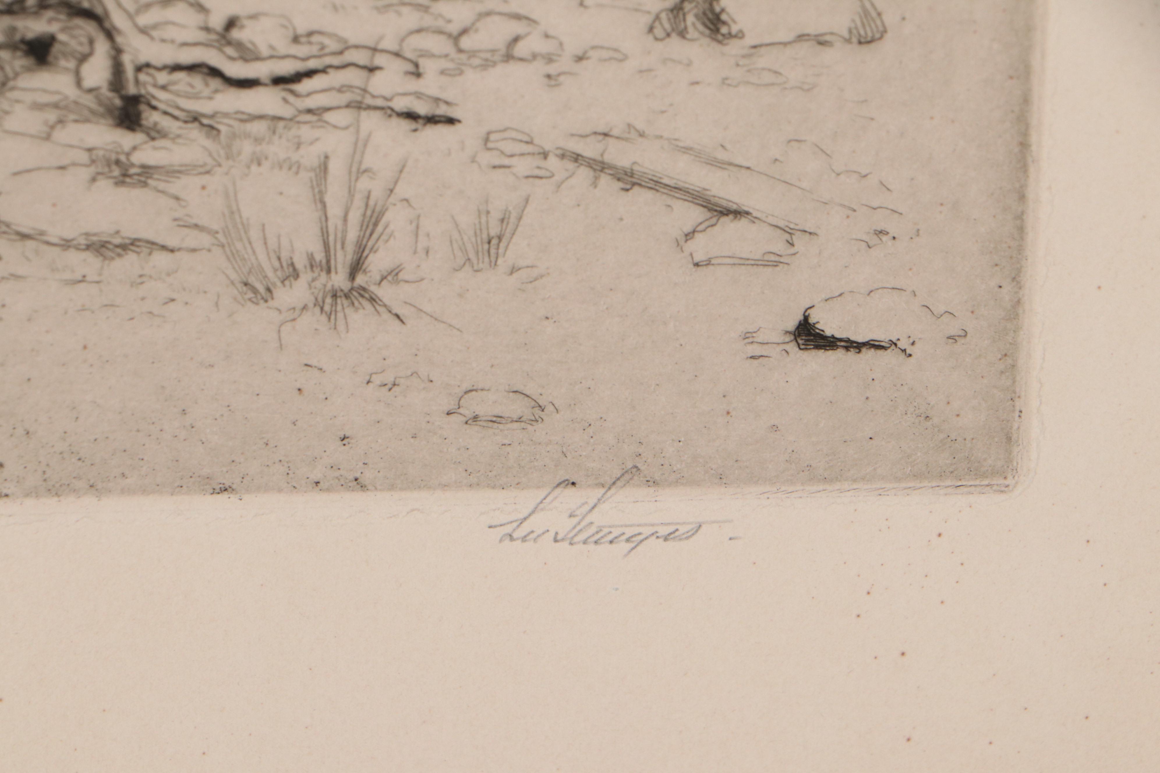 Lee Sturges Etching "A Veteran of the Timberline," 1925