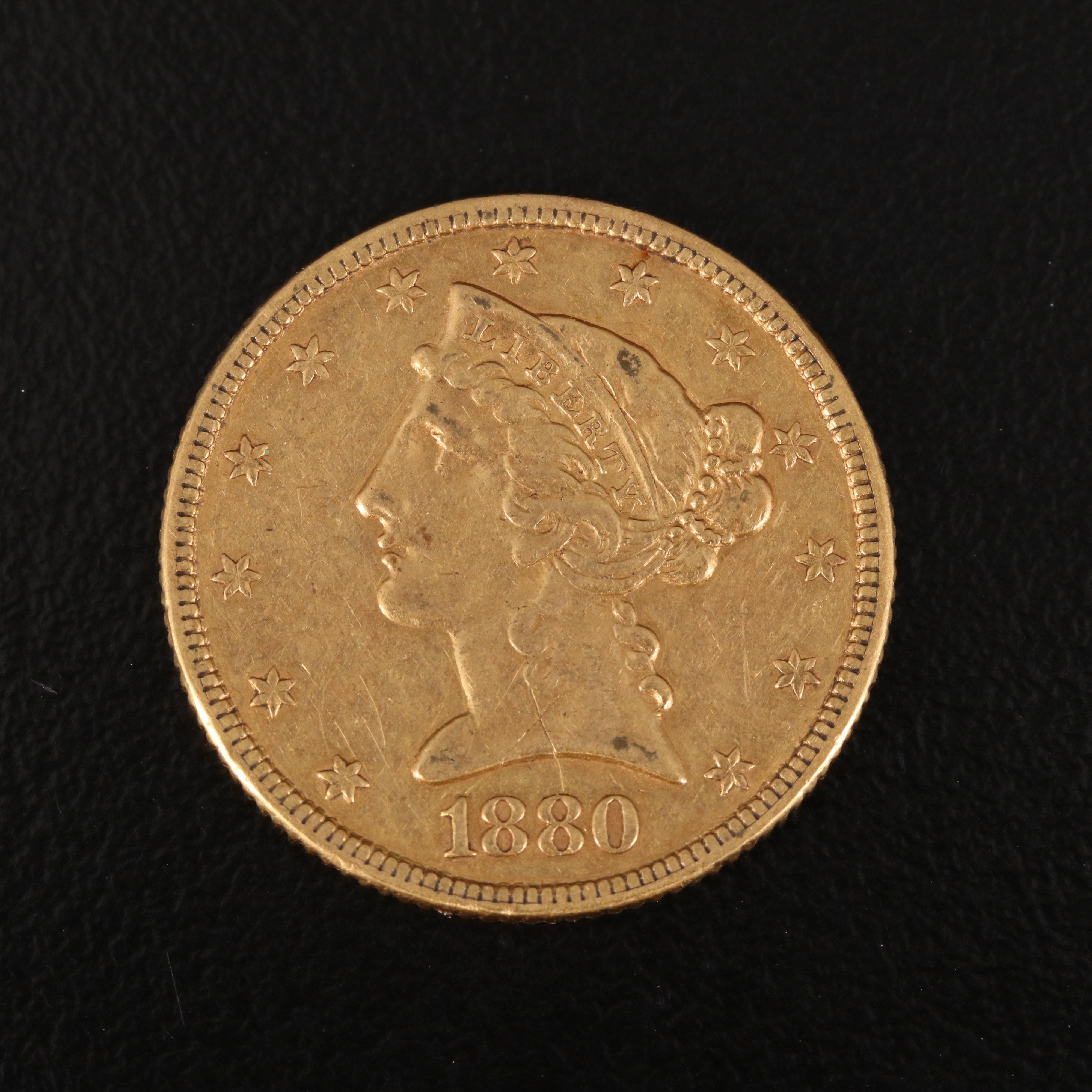 1880 Liberty Head $5 Gold Coin