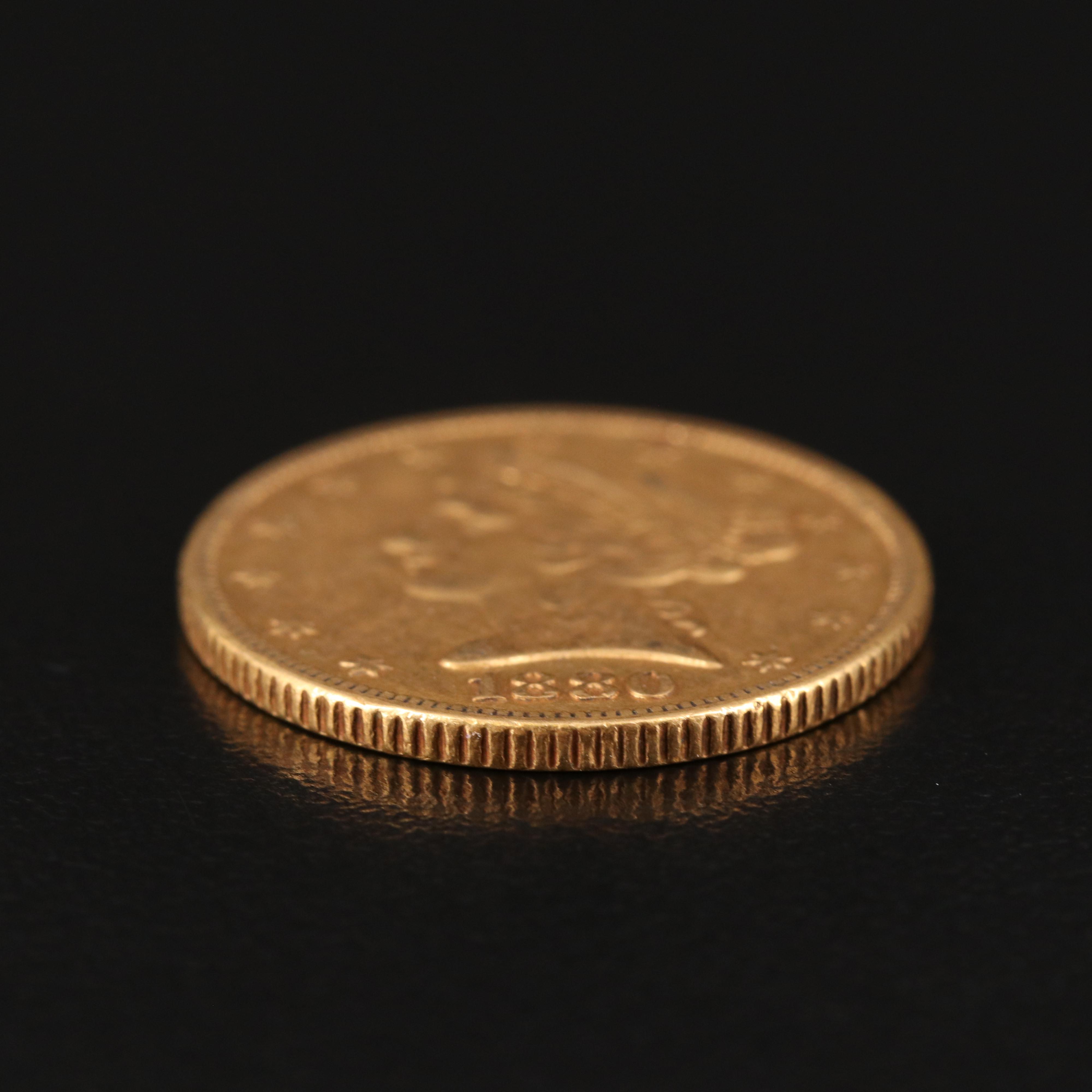 1880 Liberty Head $5 Gold Coin
