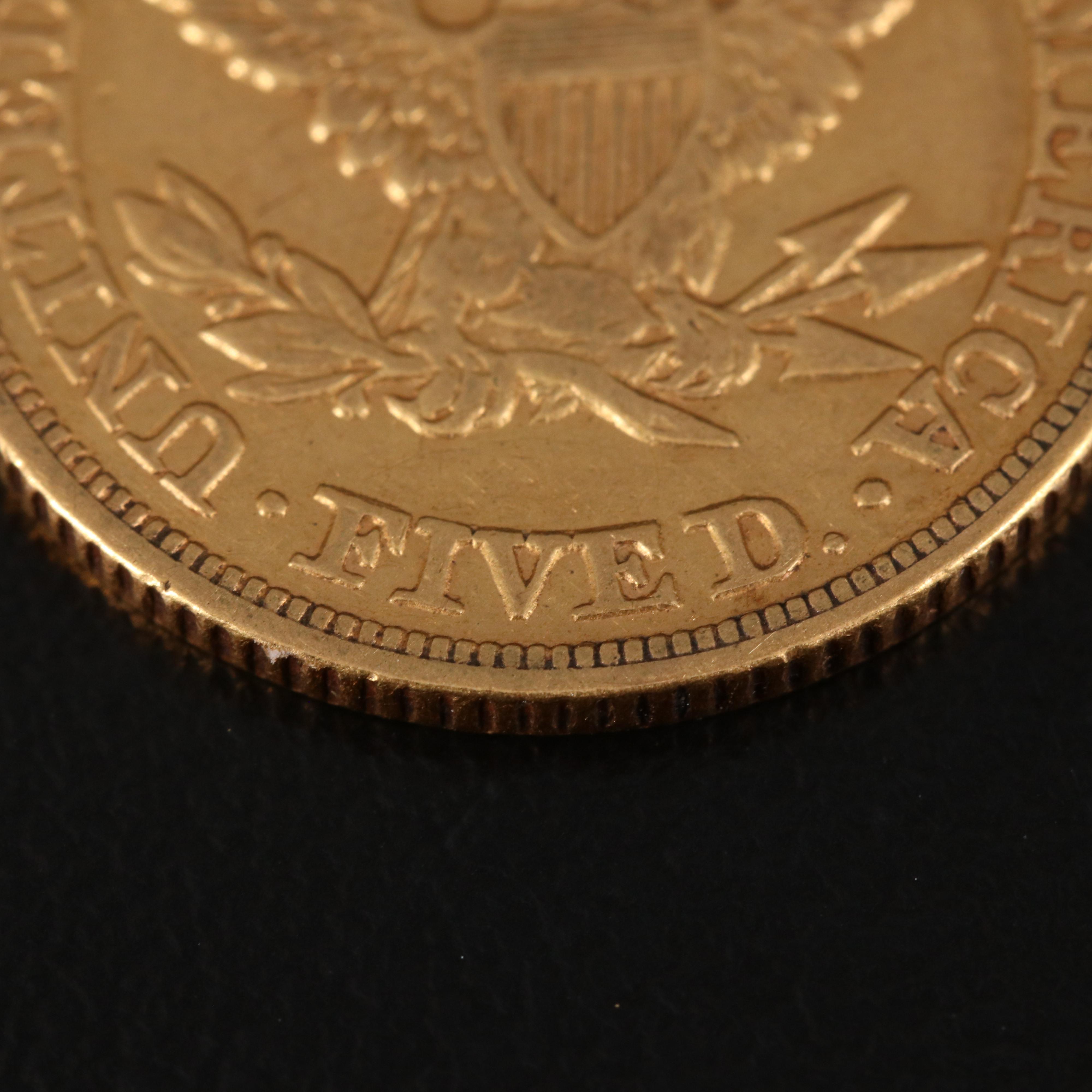 1880 Liberty Head $5 Gold Coin