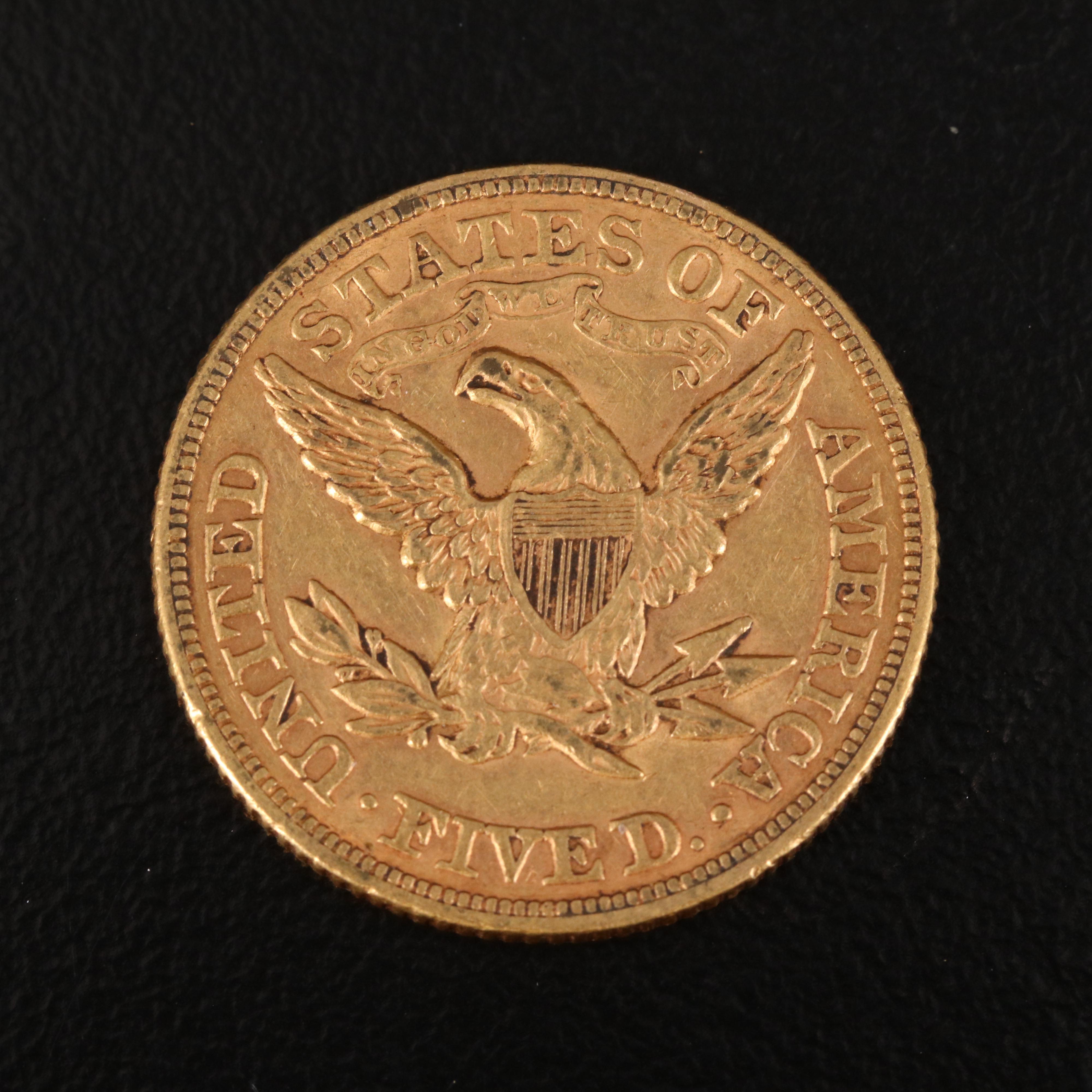 1880 Liberty Head $5 Gold Coin