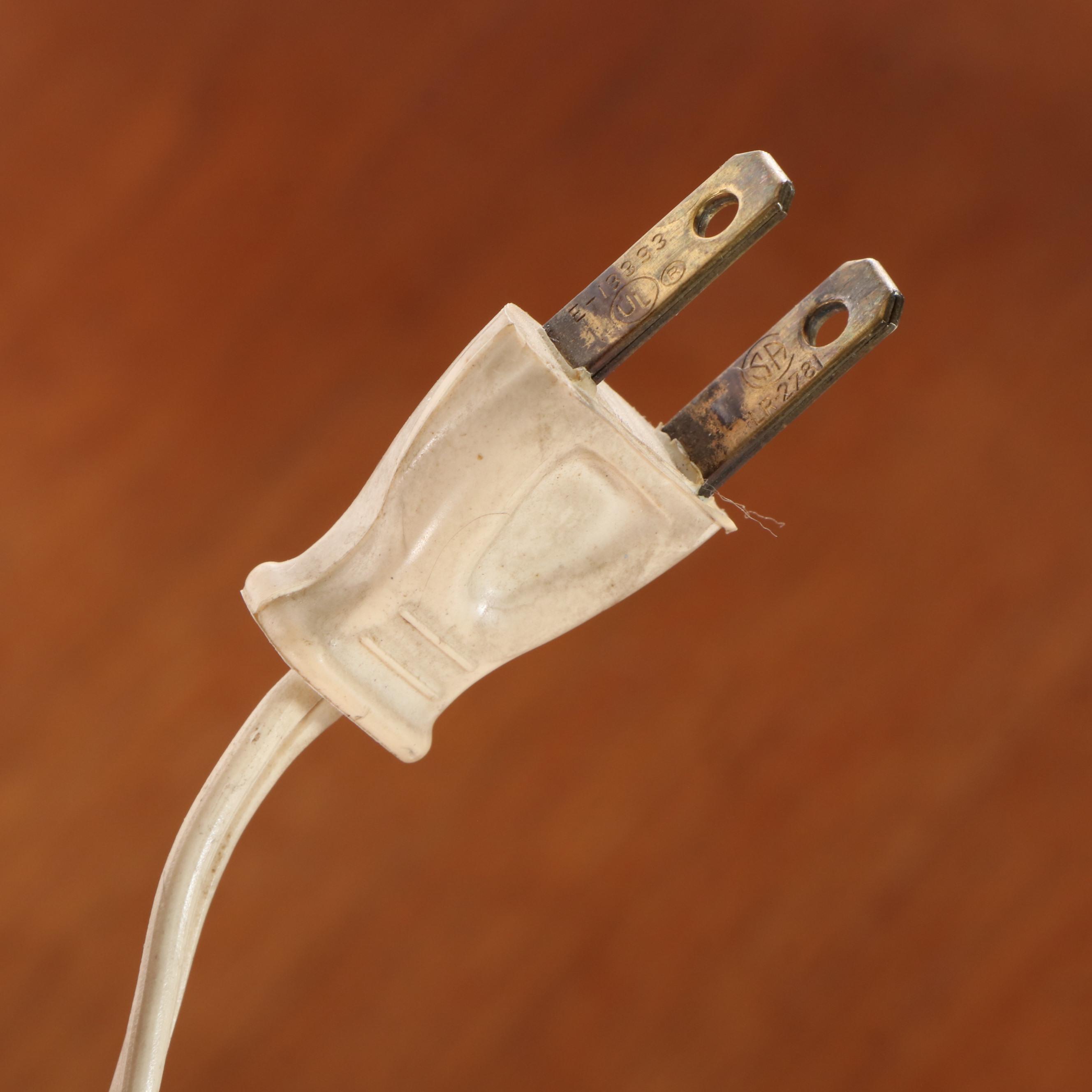 Mid Century Modern Walnut Floor Lamp with Integrated Side Table