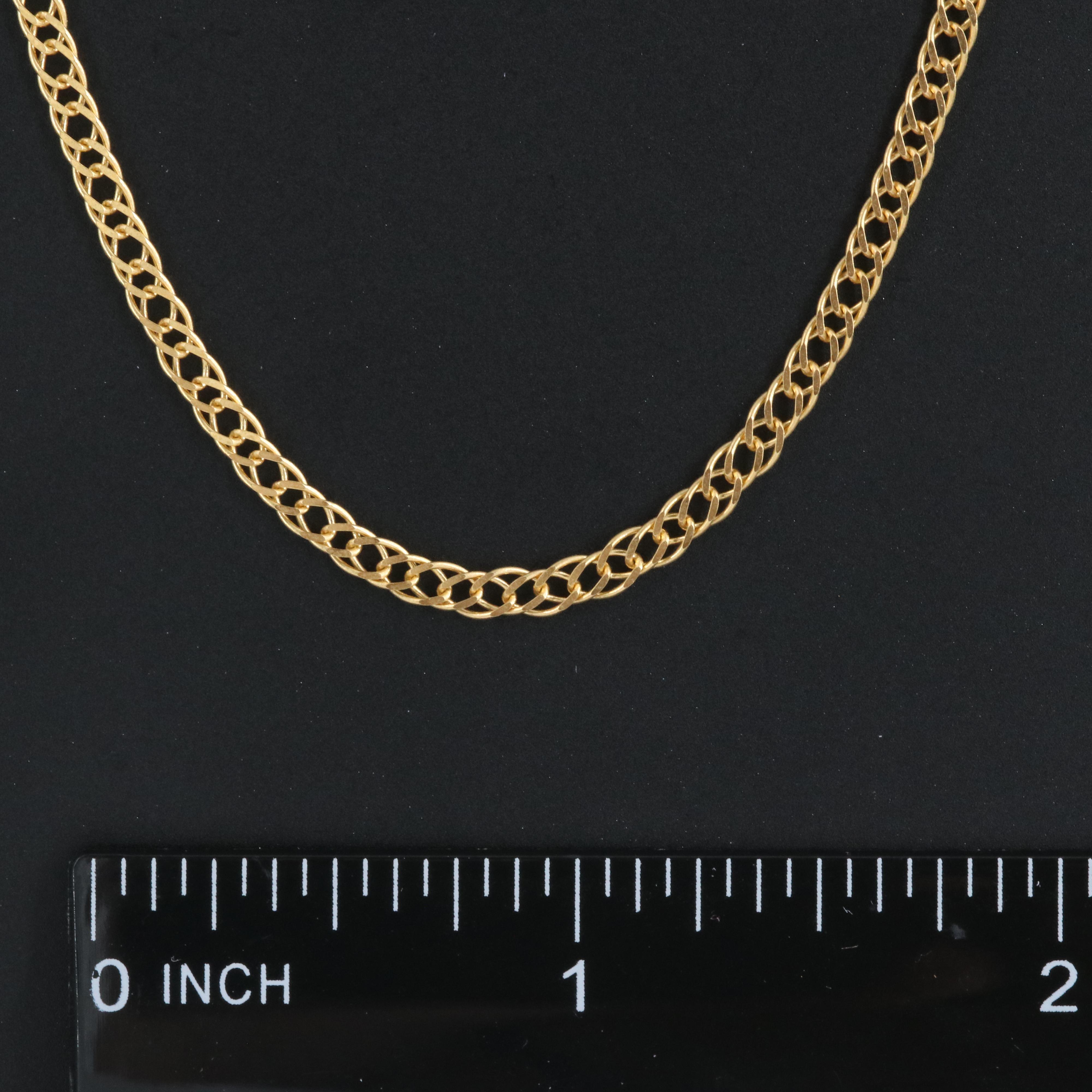 Italian 18K Double Curb Chain Necklace