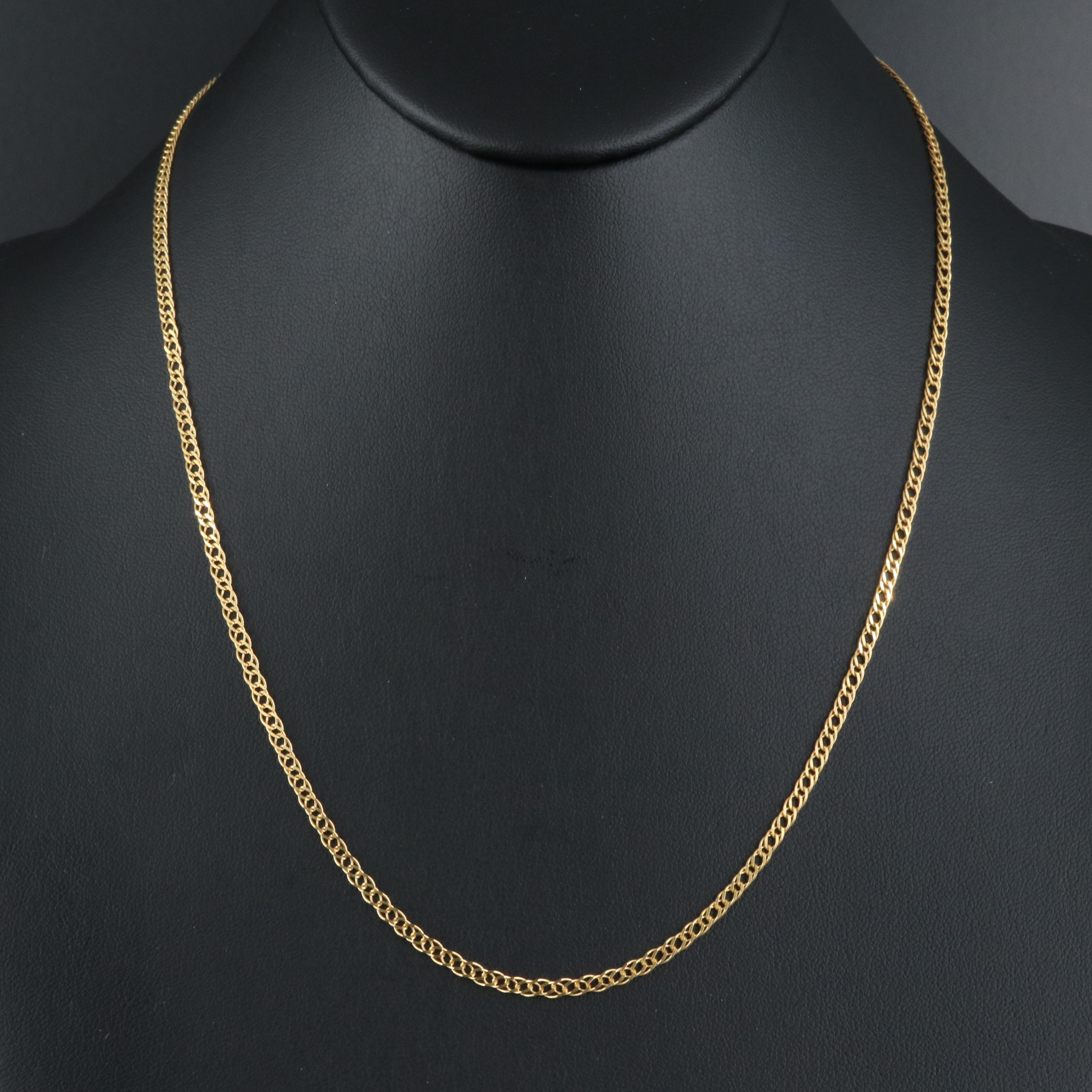 Italian 18K Double Curb Chain Necklace