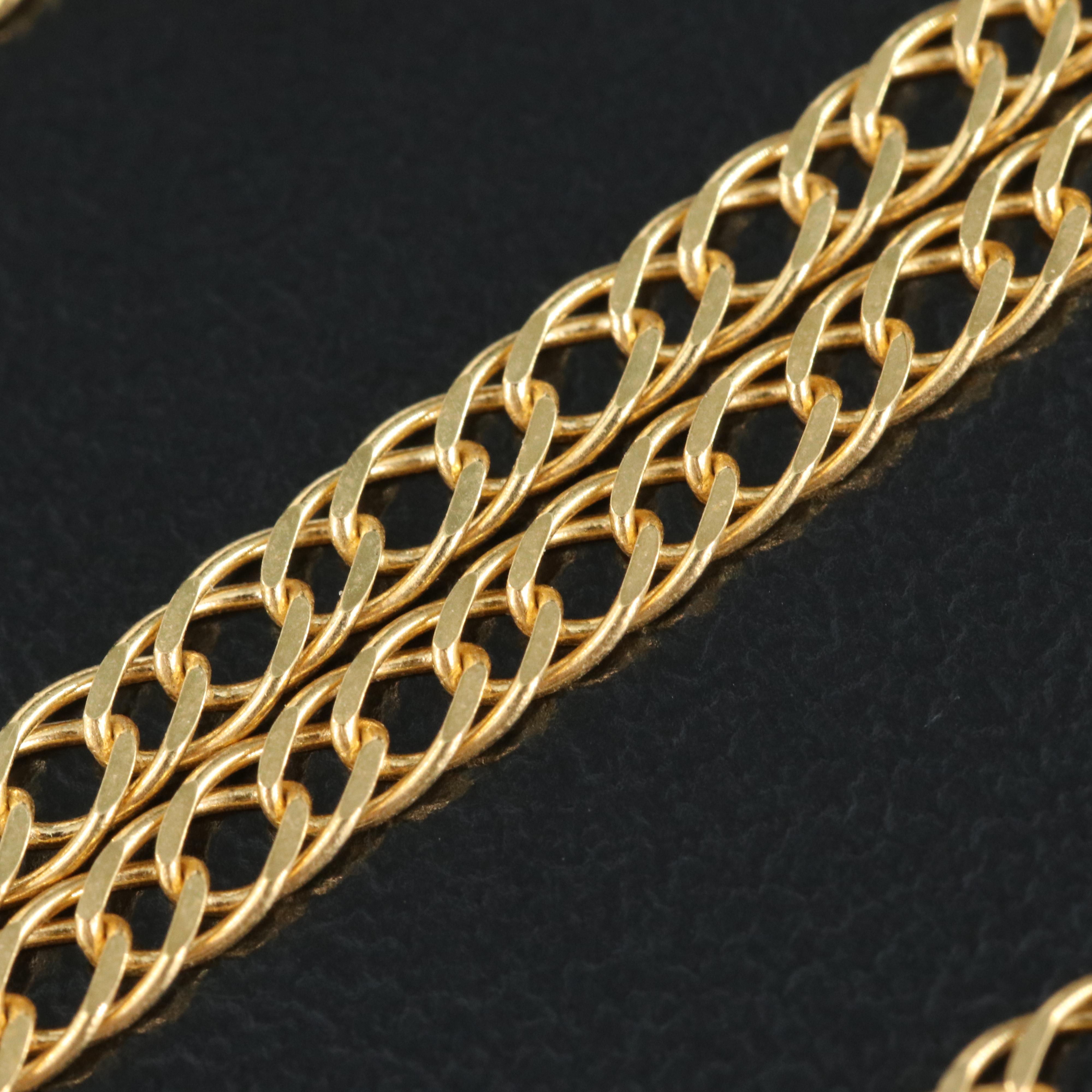 Italian 18K Double Curb Chain Necklace