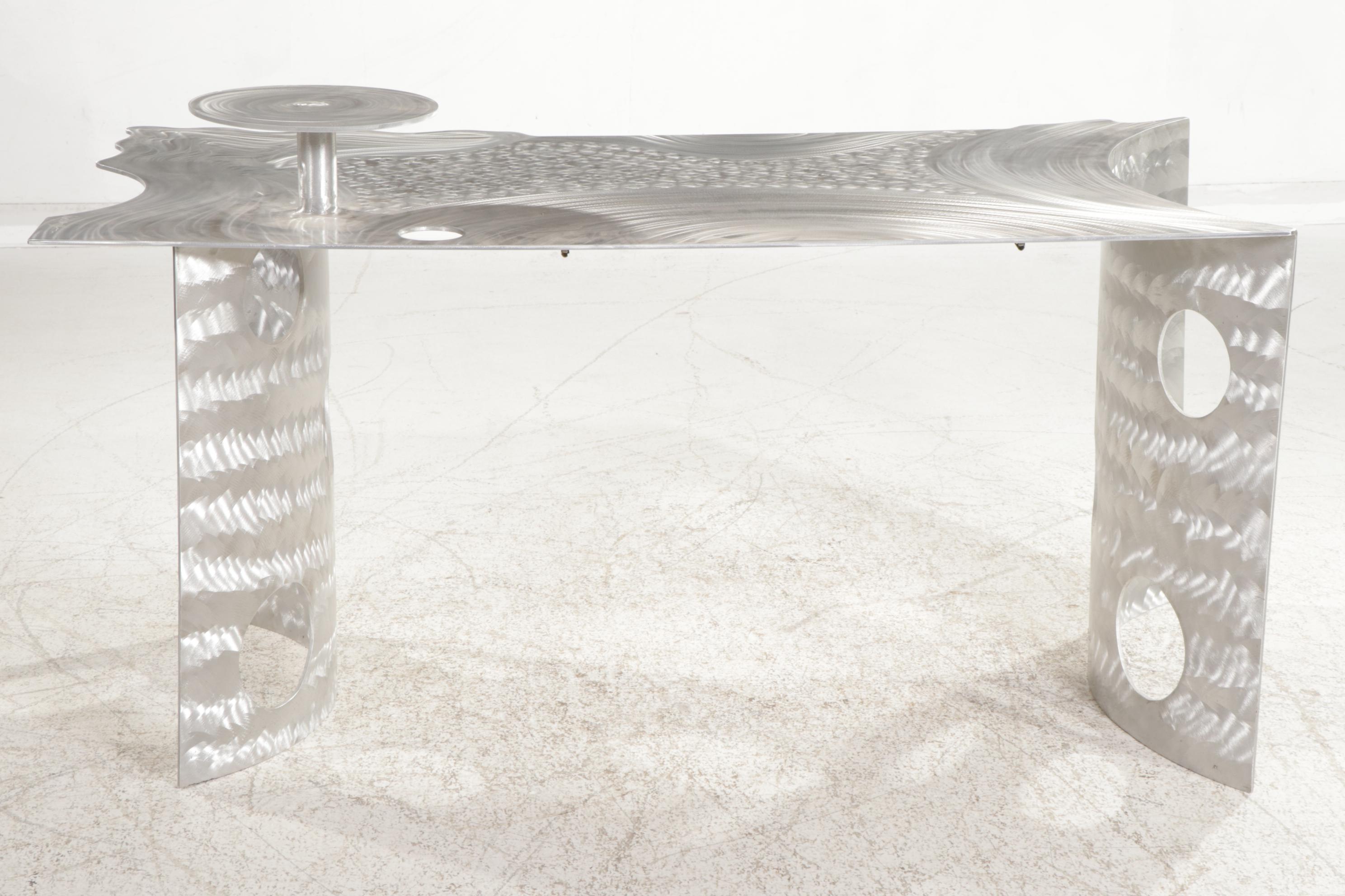 Mac Worthington Postmodern Machine-Brushed Aluminum Desk