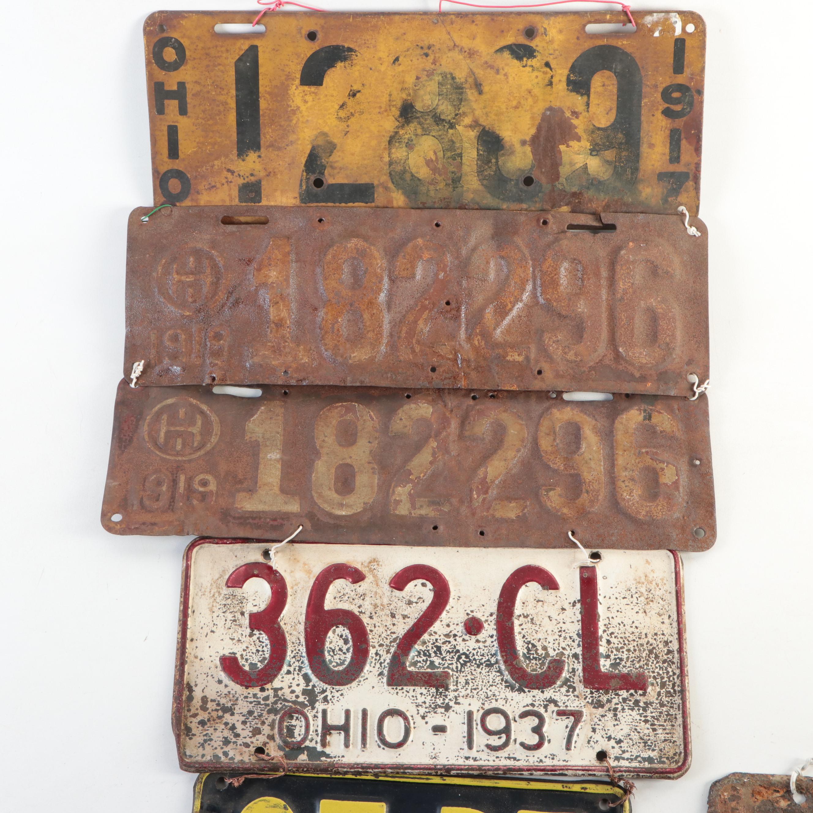Ohio State Vehicle License Plates, 20th Century