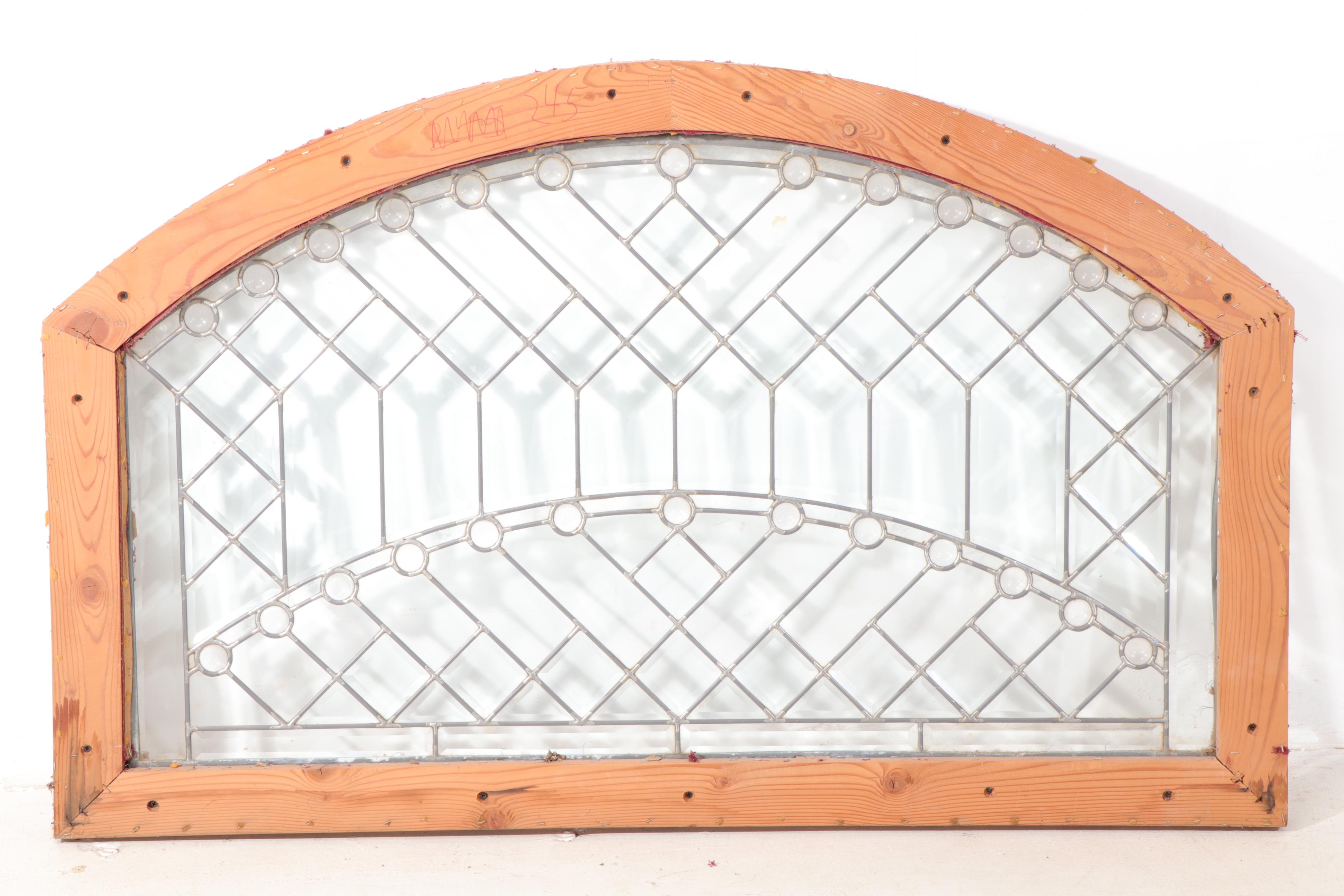 Arched Frank Lloyd Wright Style Leaded Glass Windows