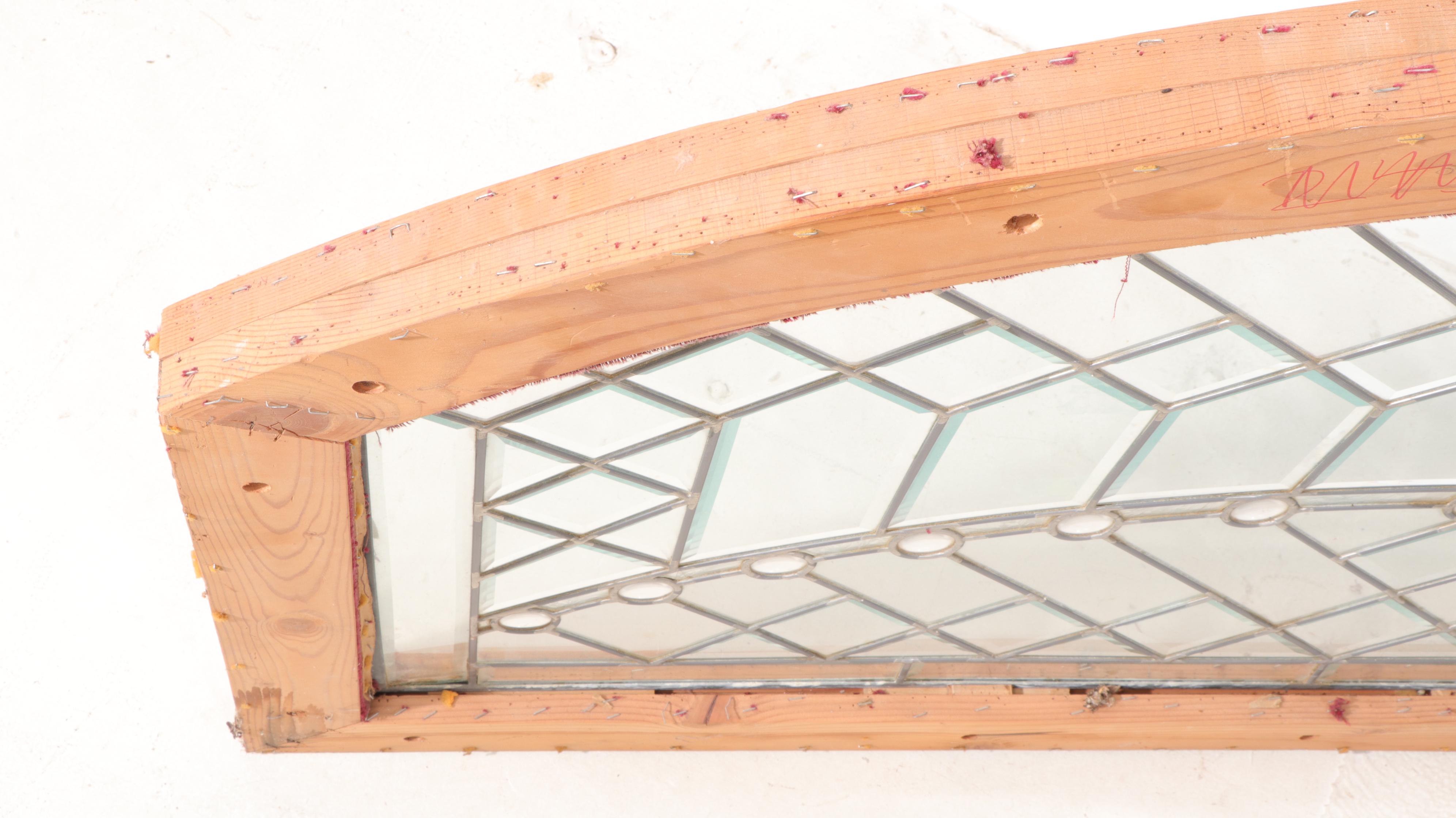 Arched Frank Lloyd Wright Style Leaded Glass Windows