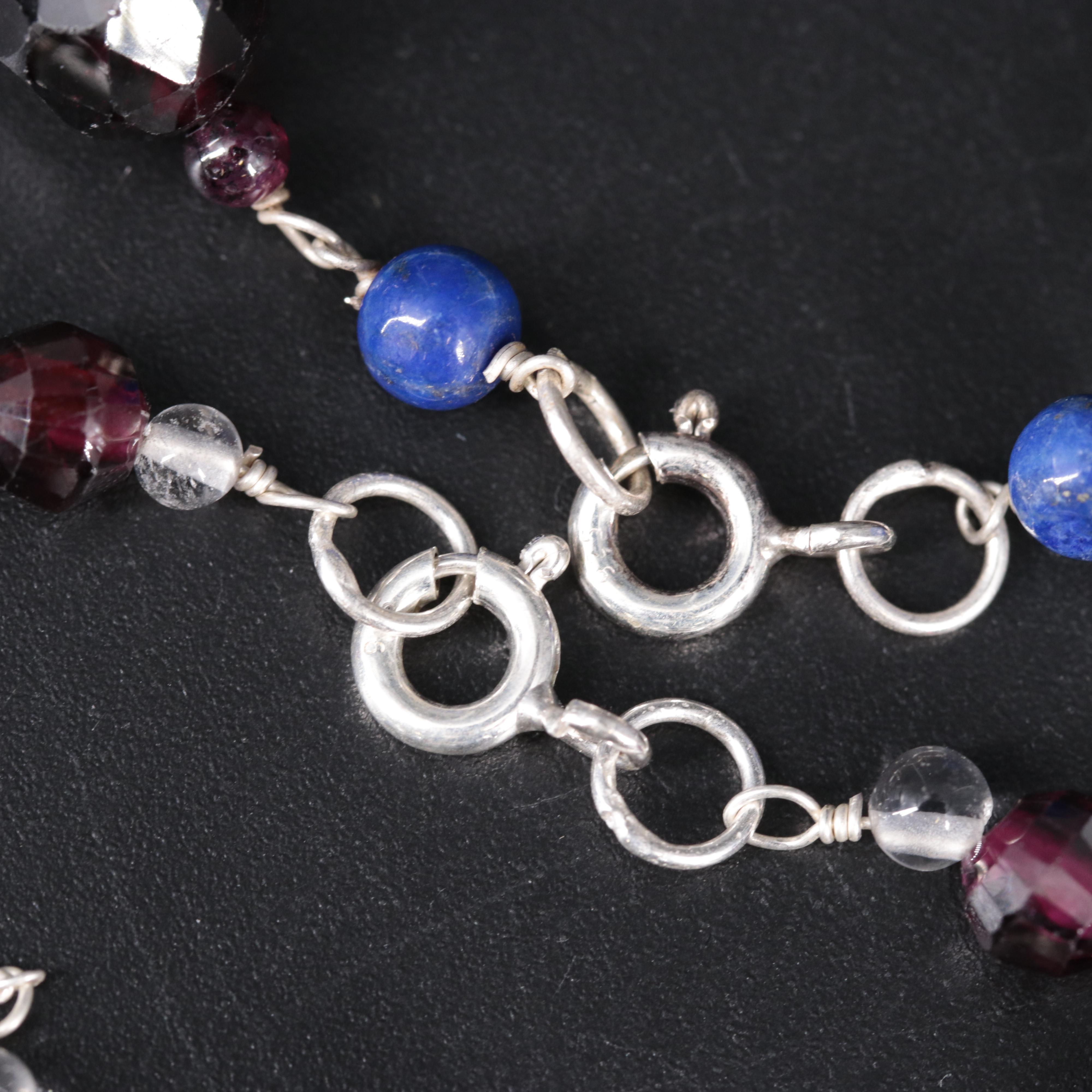 Sterling Silver Gemstone Bracelet Duo