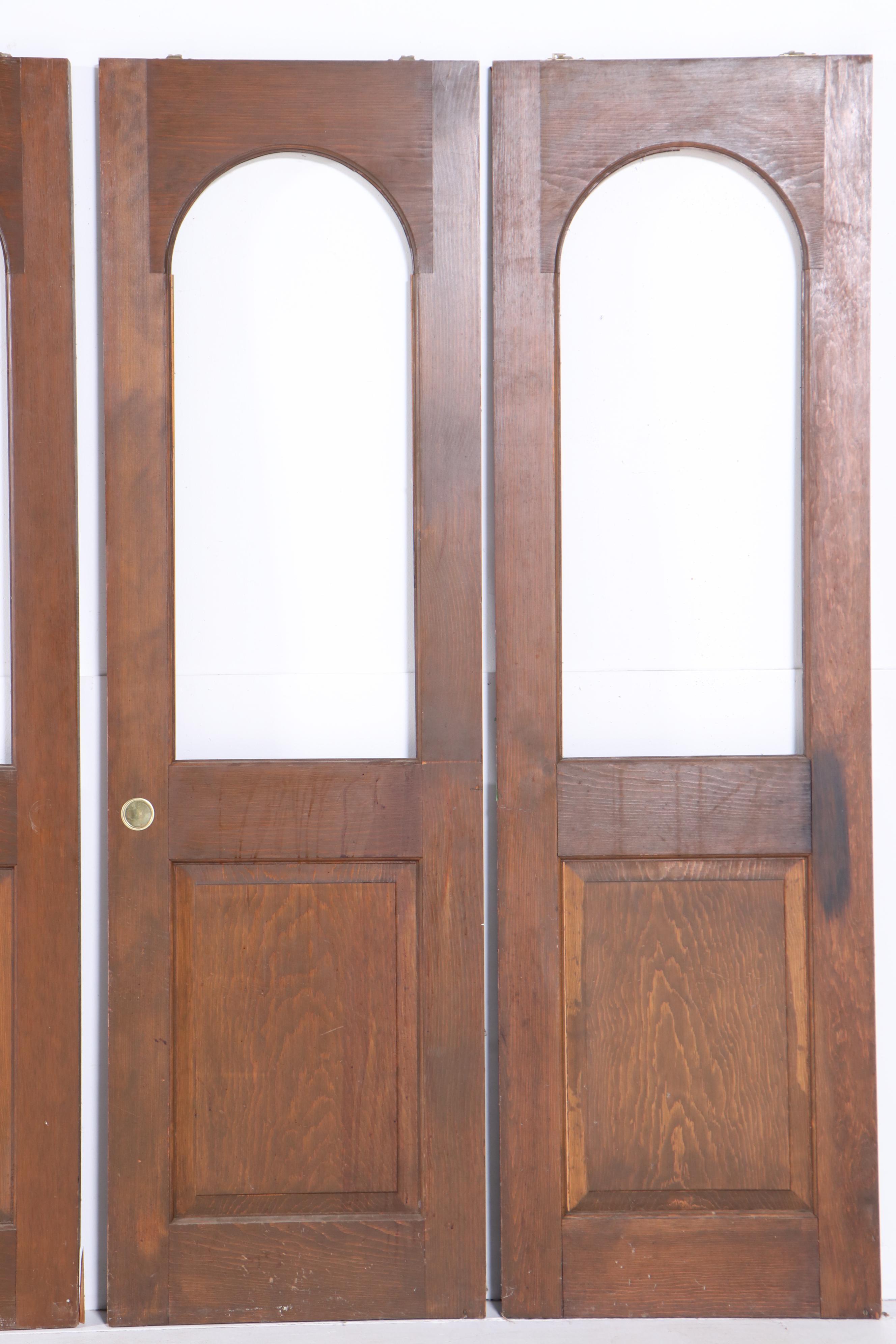 Seven Custom Oak Interior Doors with Raised Panels