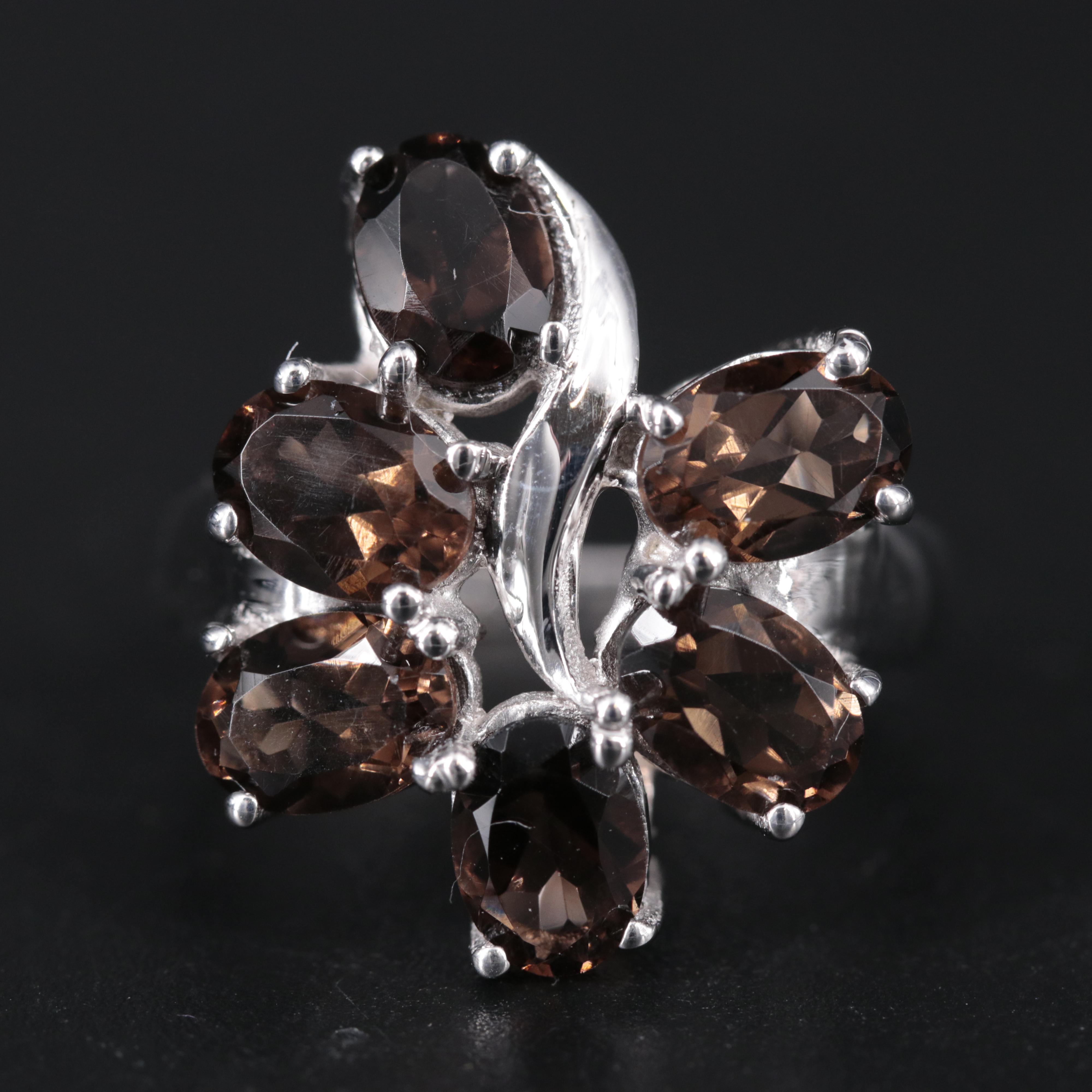 Sterling Silver Ring Including Gemstones