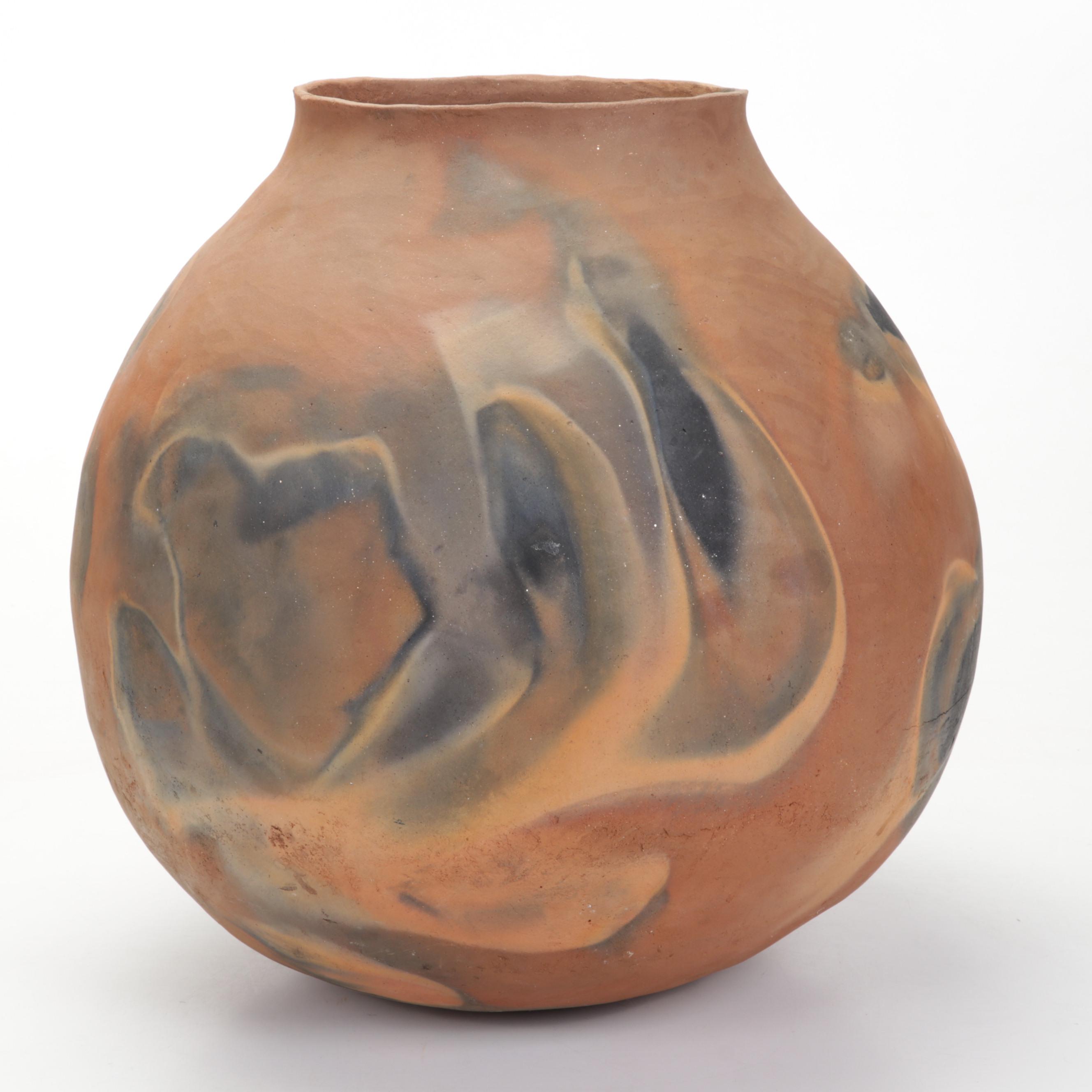 Celia Flores Kumeyaay Clay Art Pottery Vessel, 2000s