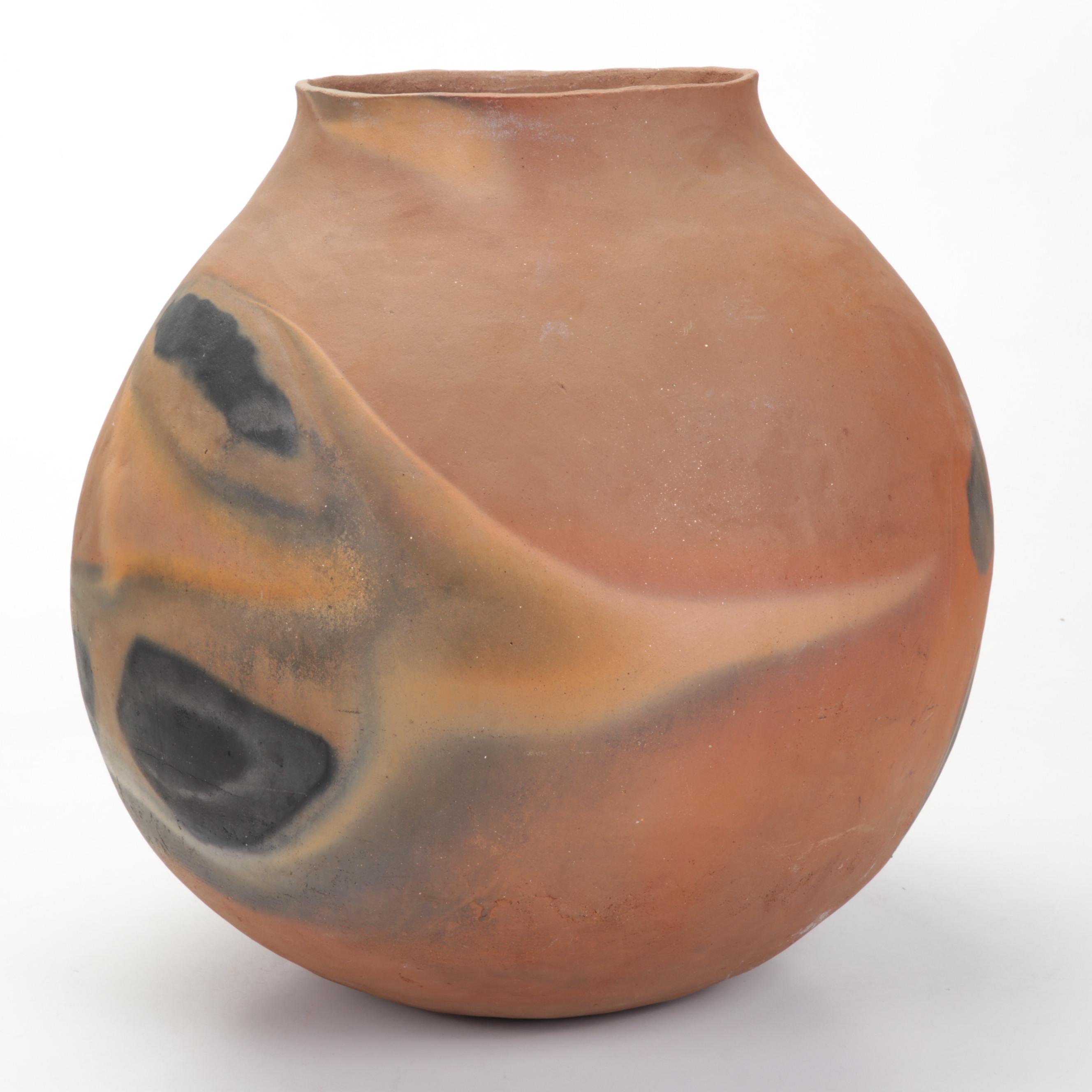 Celia Flores Kumeyaay Clay Art Pottery Vessel, 2000s