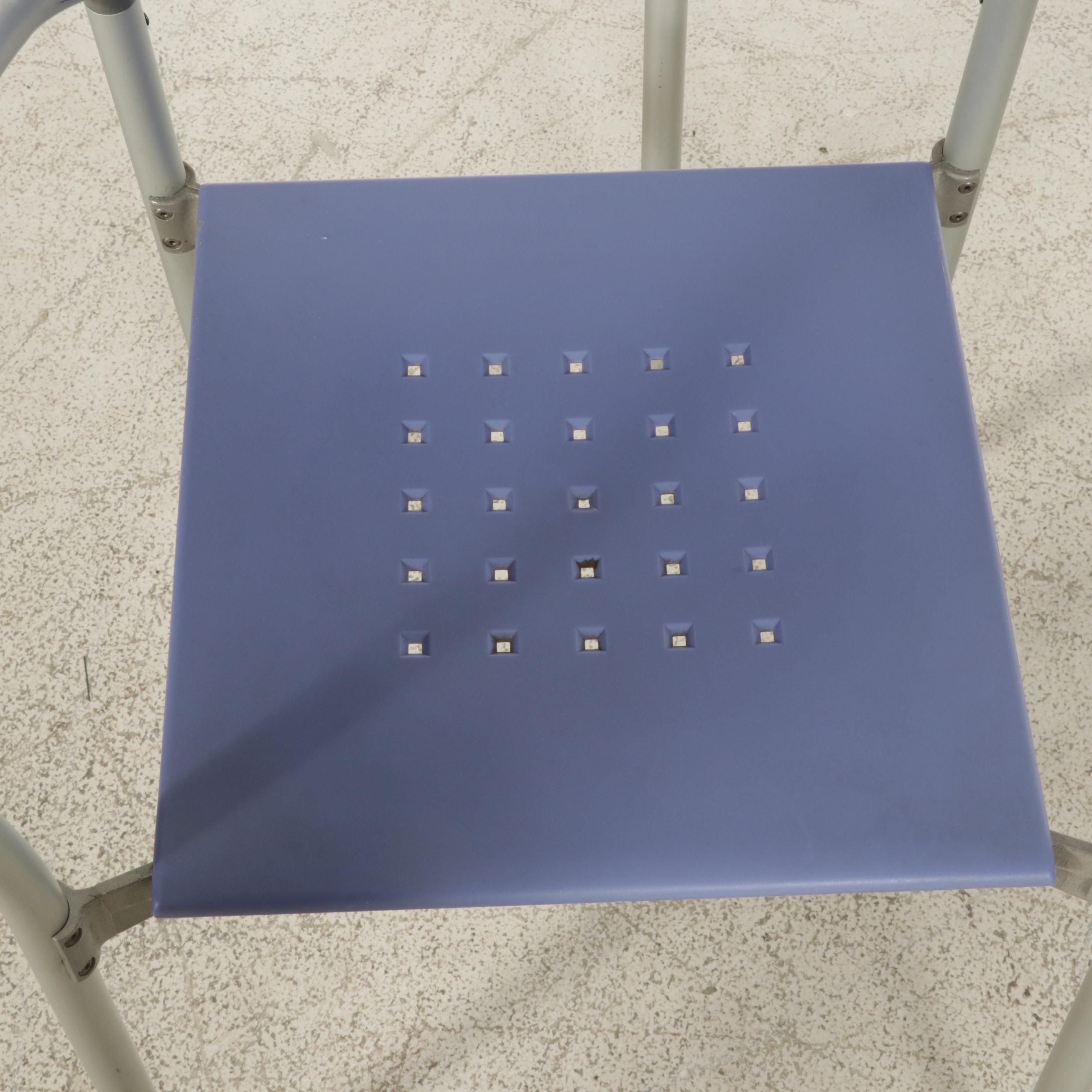 Four Carlo Bartoli for Segis Breeze Stacking Metal Frame Armchairs, 21st Century