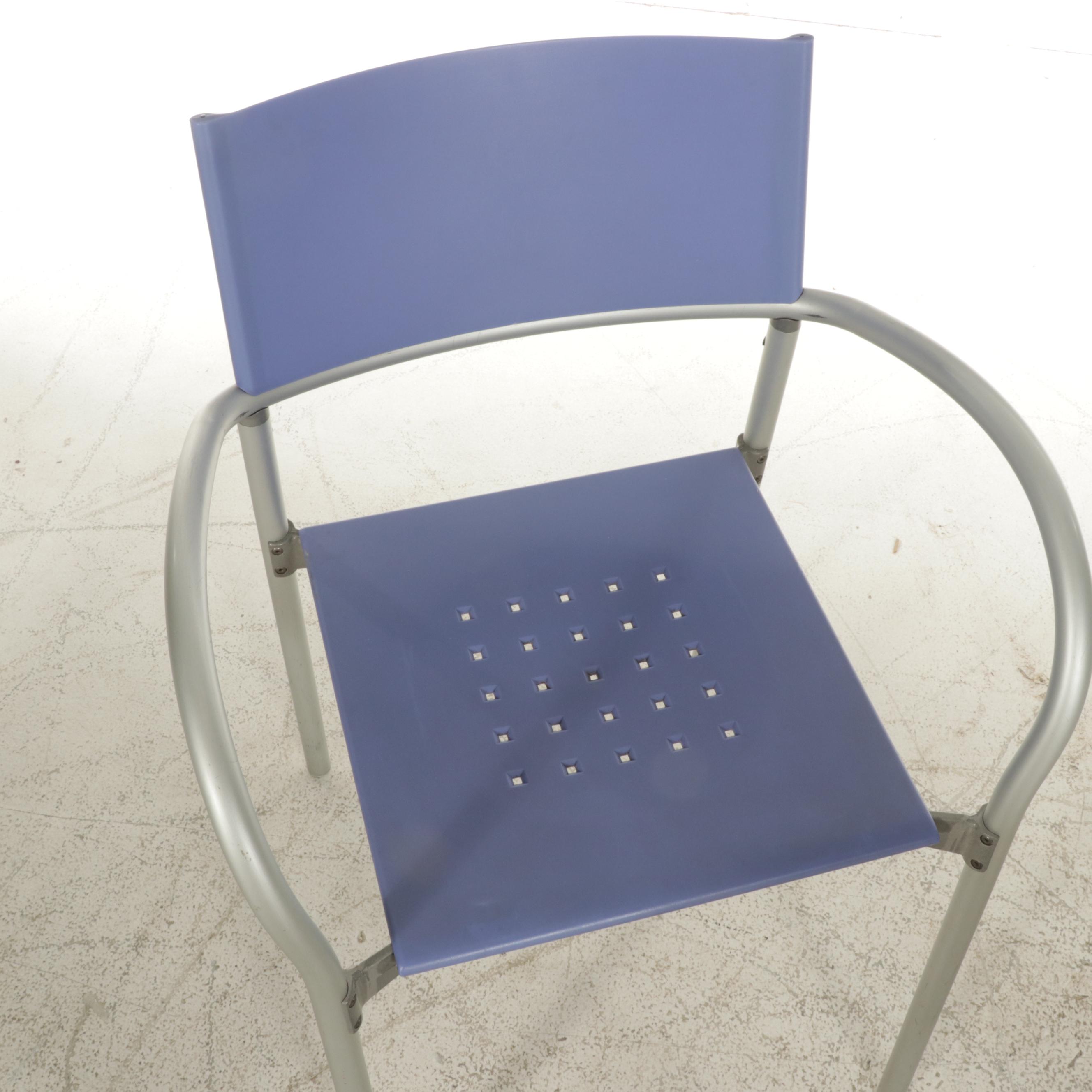 Four Carlo Bartoli for Segis Breeze Stacking Metal Frame Armchairs, 21st Century