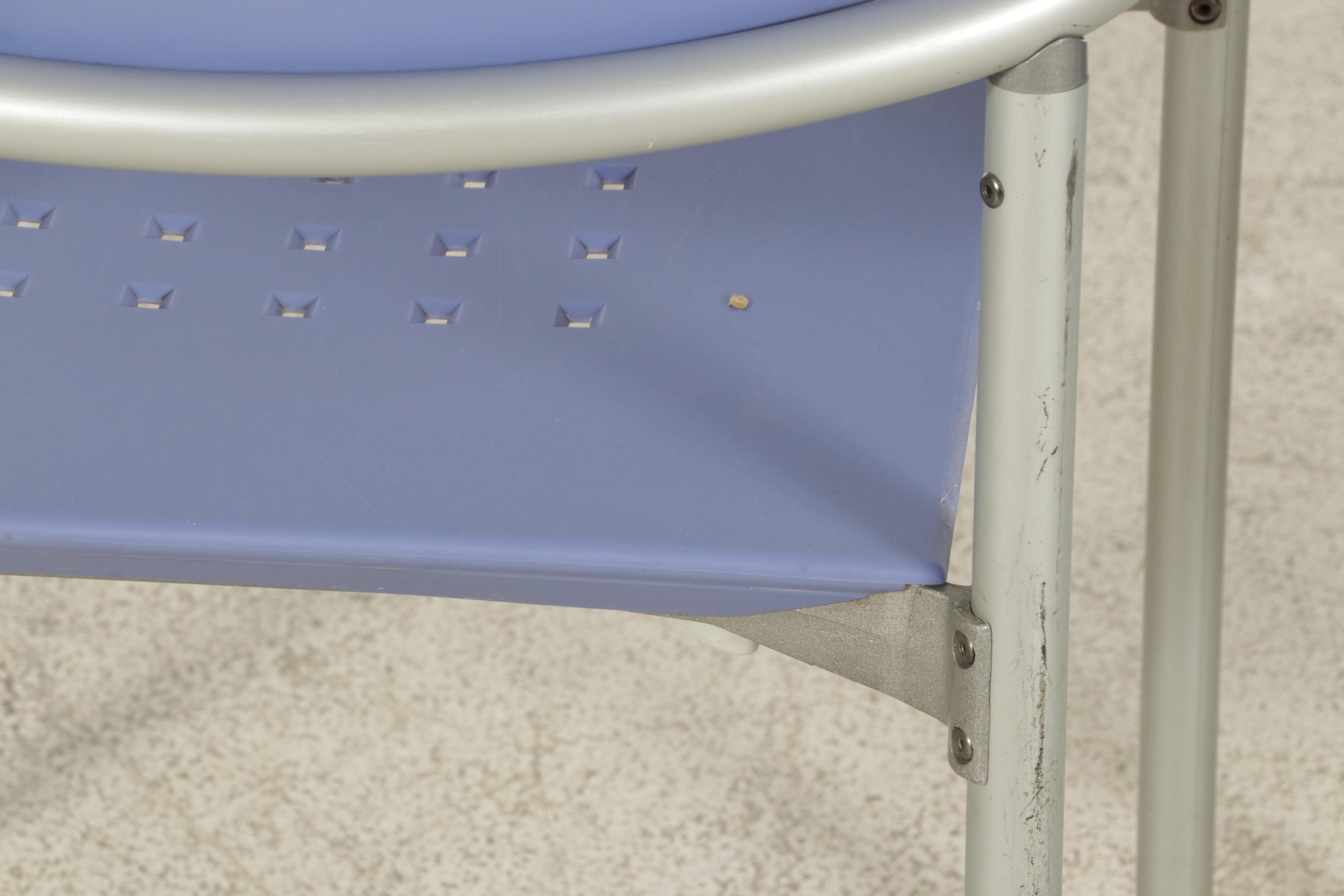 Four Carlo Bartoli for Segis Breeze Stacking Metal Frame Armchairs, 21st Century