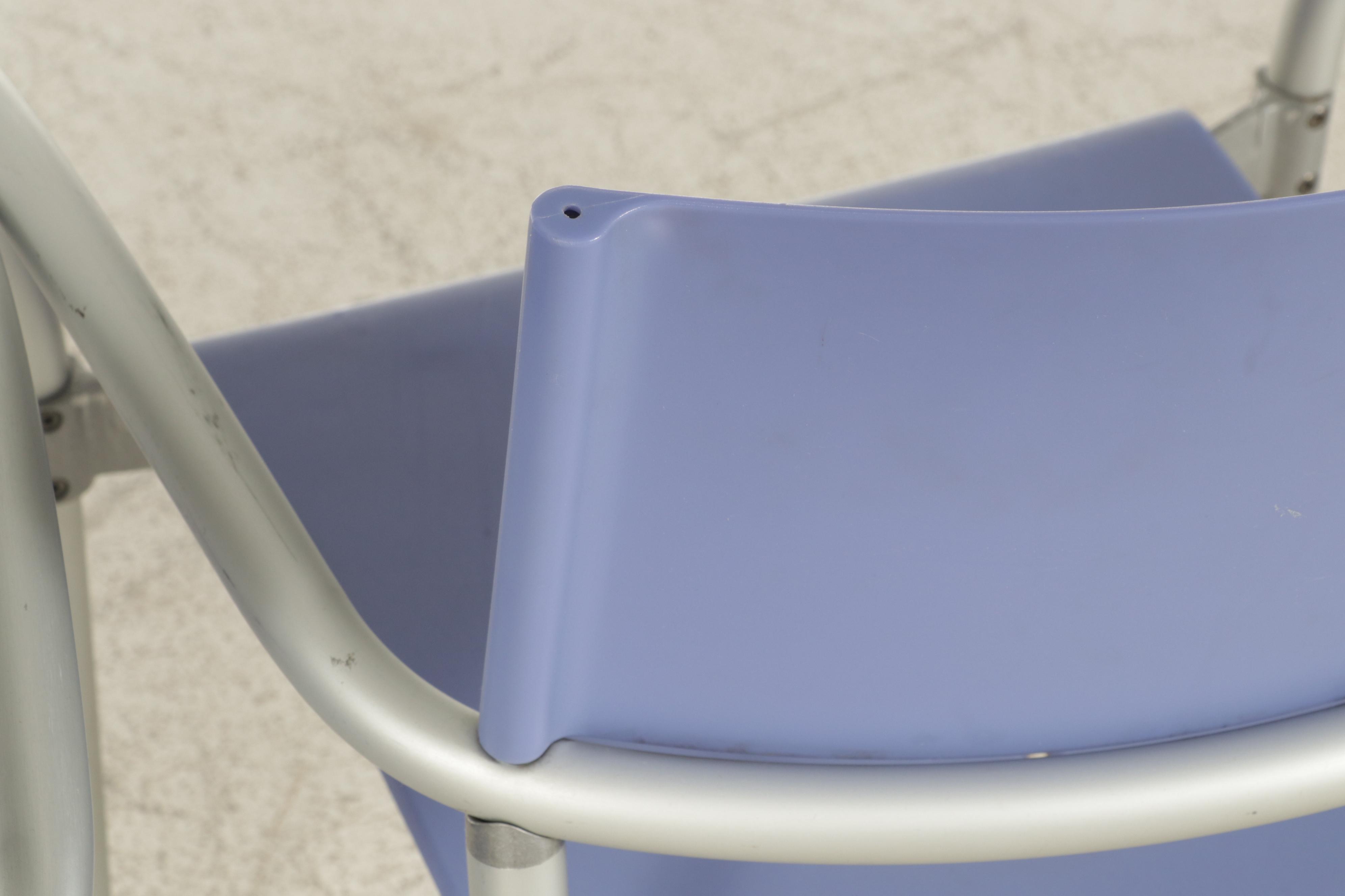 Four Carlo Bartoli for Segis Breeze Stacking Metal Frame Armchairs, 21st Century