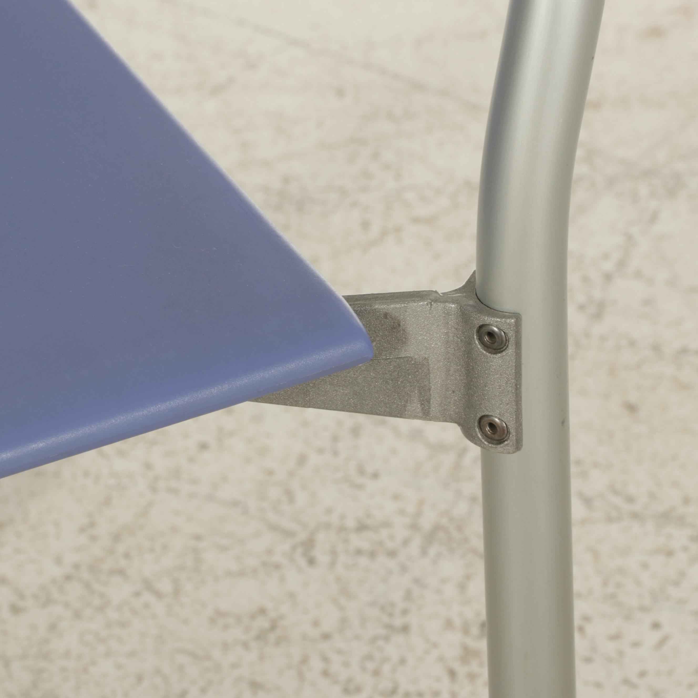 Four Carlo Bartoli for Segis "Breeze" Stacking Metal Frame Armchairs