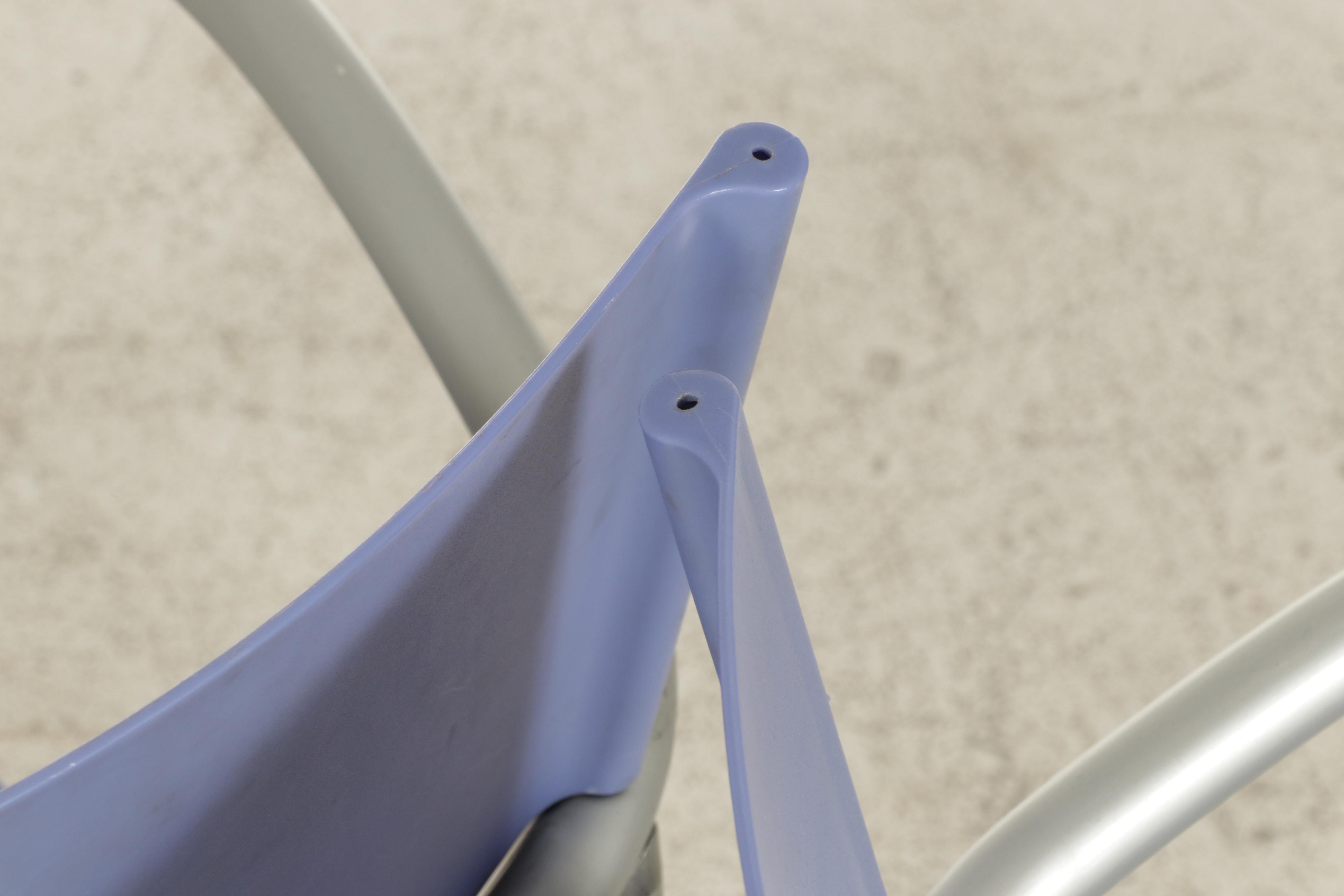 Four Carlo Bartoli for Segis "Breeze" Stacking Metal Frame Armchairs