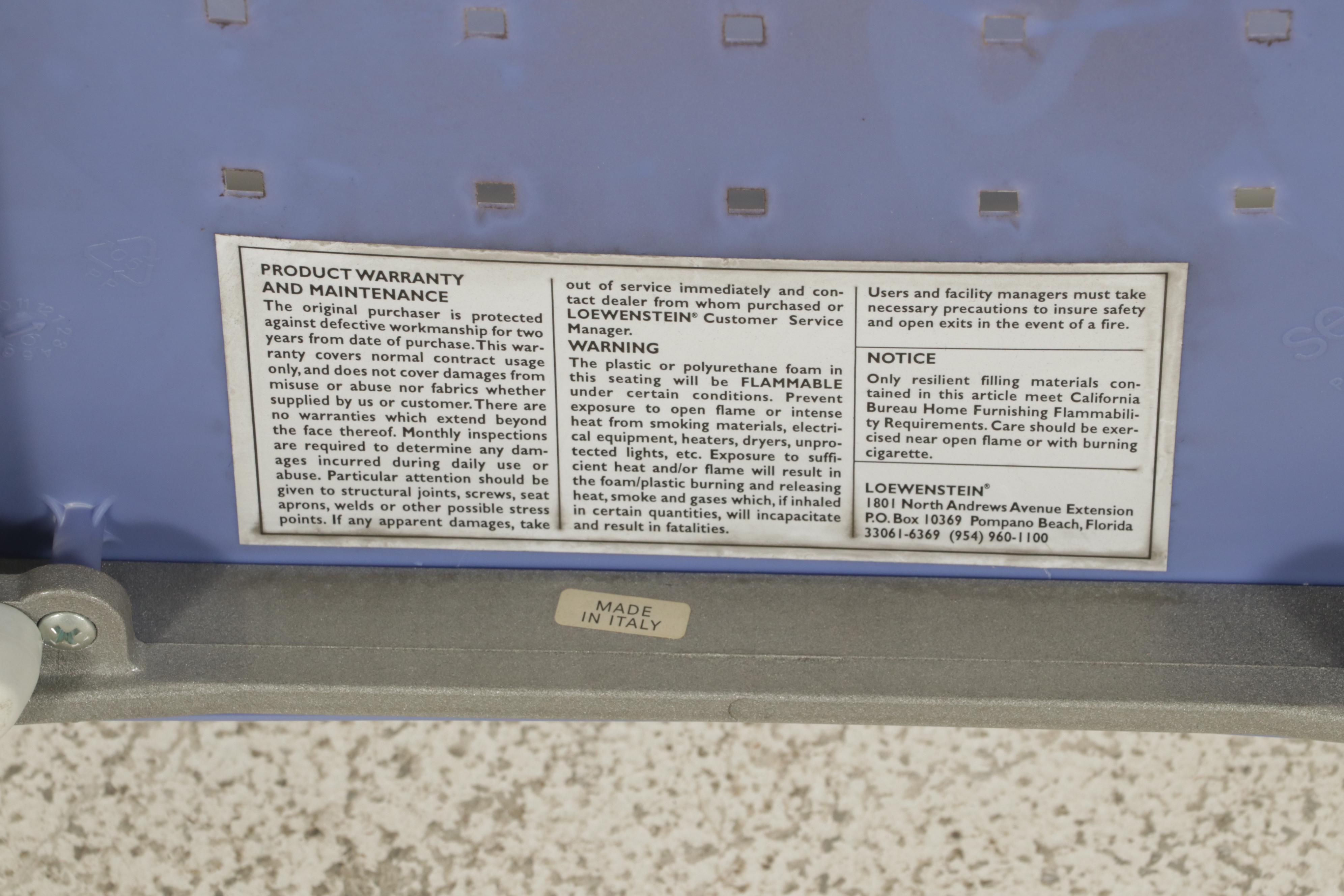 Four Carlo Bartoli for Segis "Breeze" Stacking Metal Frame Armchairs