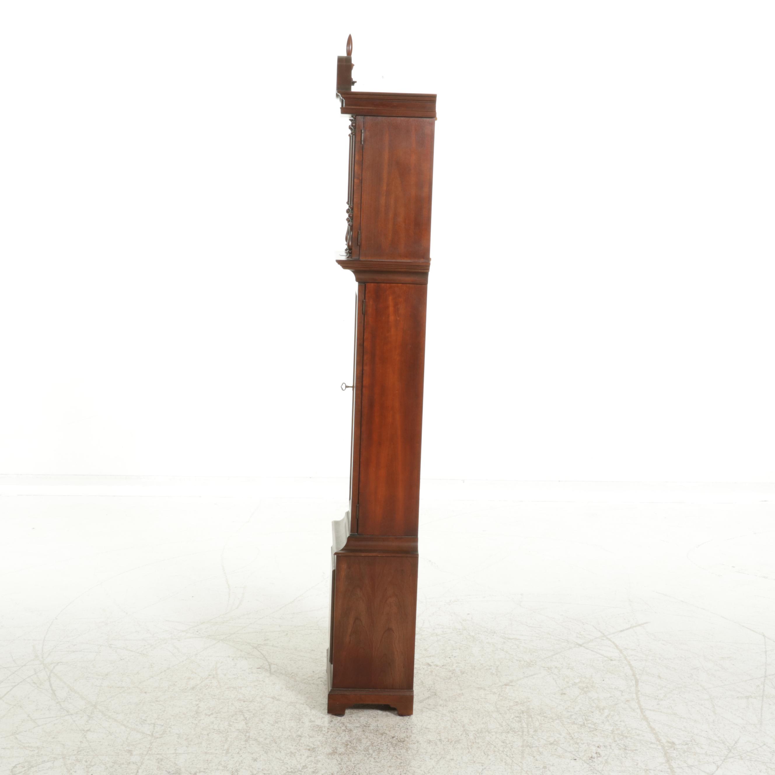 Howard Miller Federal Style Walnut Grandfather Clock, Late 20th Century