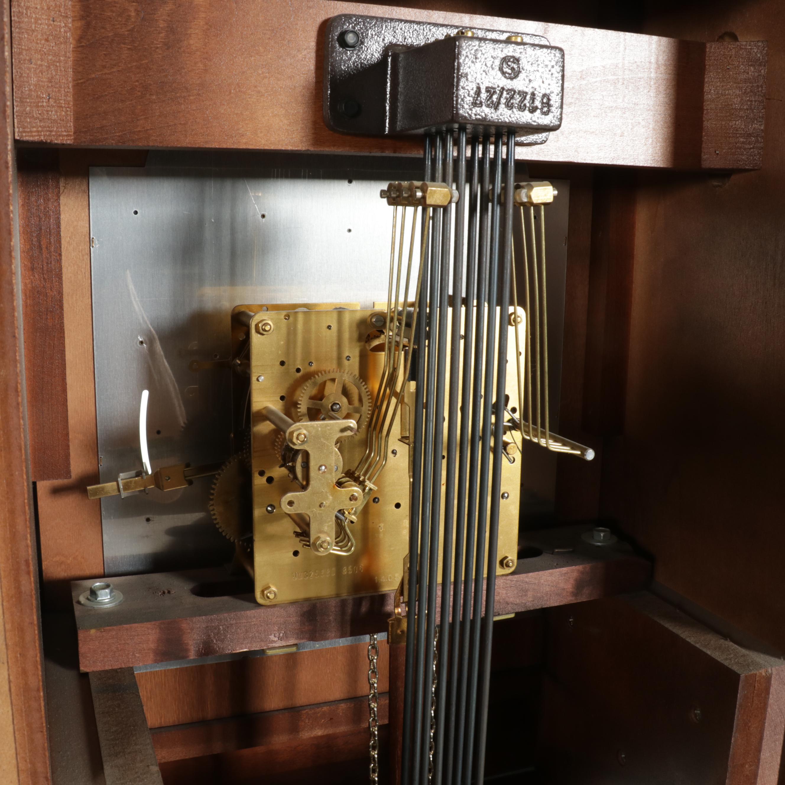 Howard Miller Federal Style Walnut Grandfather Clock, Late 20th Century