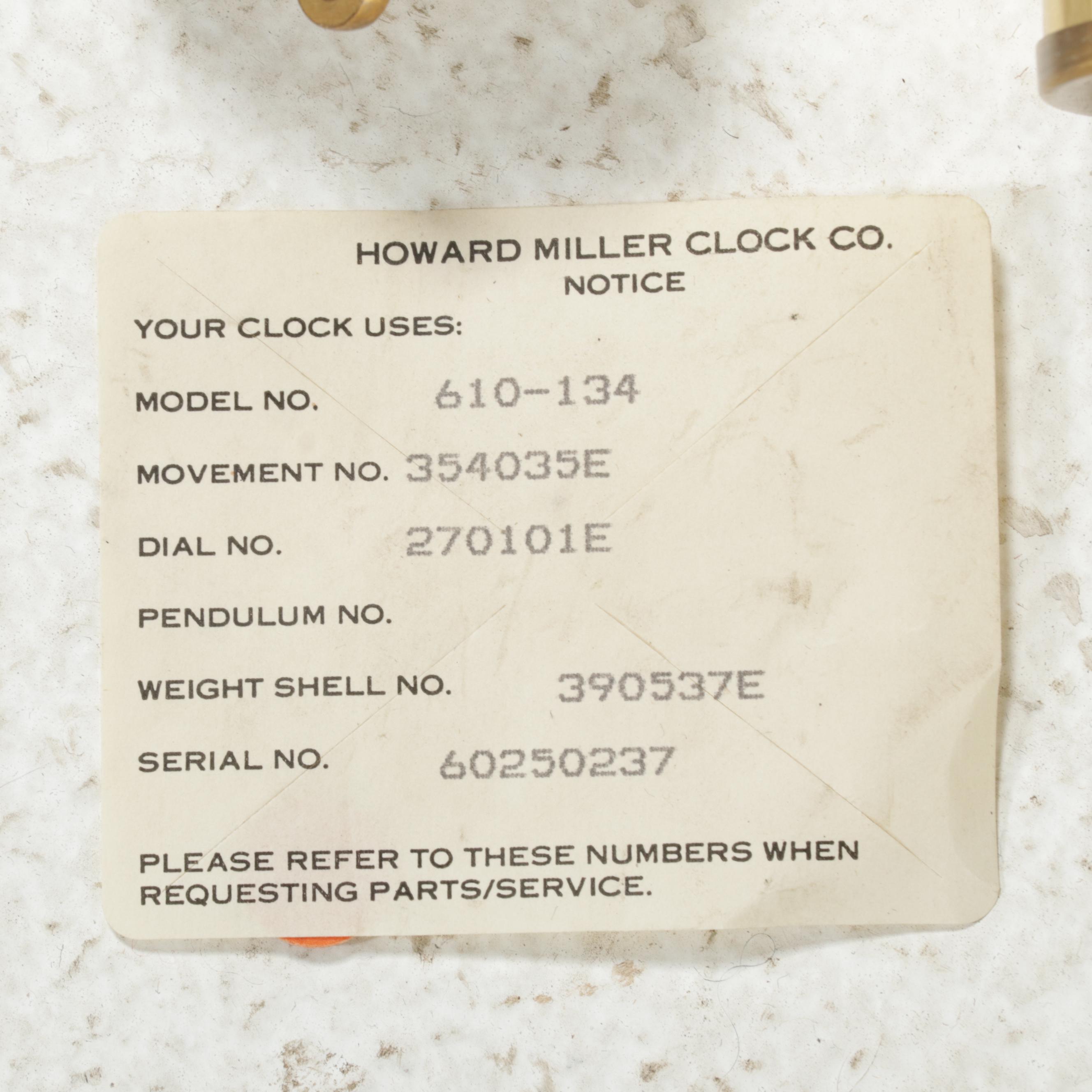 Howard Miller Federal Style Walnut Grandfather Clock, Late 20th Century