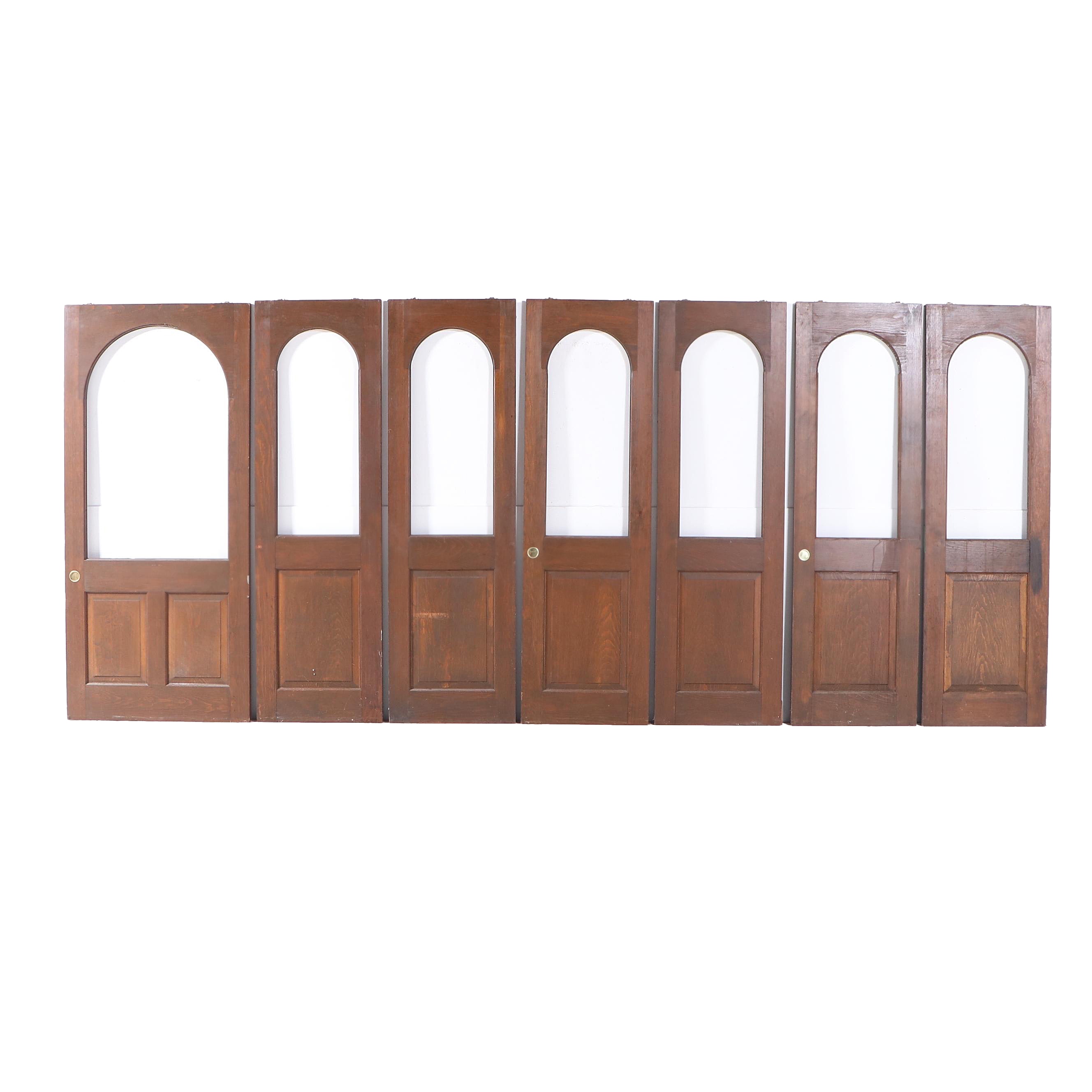 Seven Custom Oak Interior Doors with Raised Panels