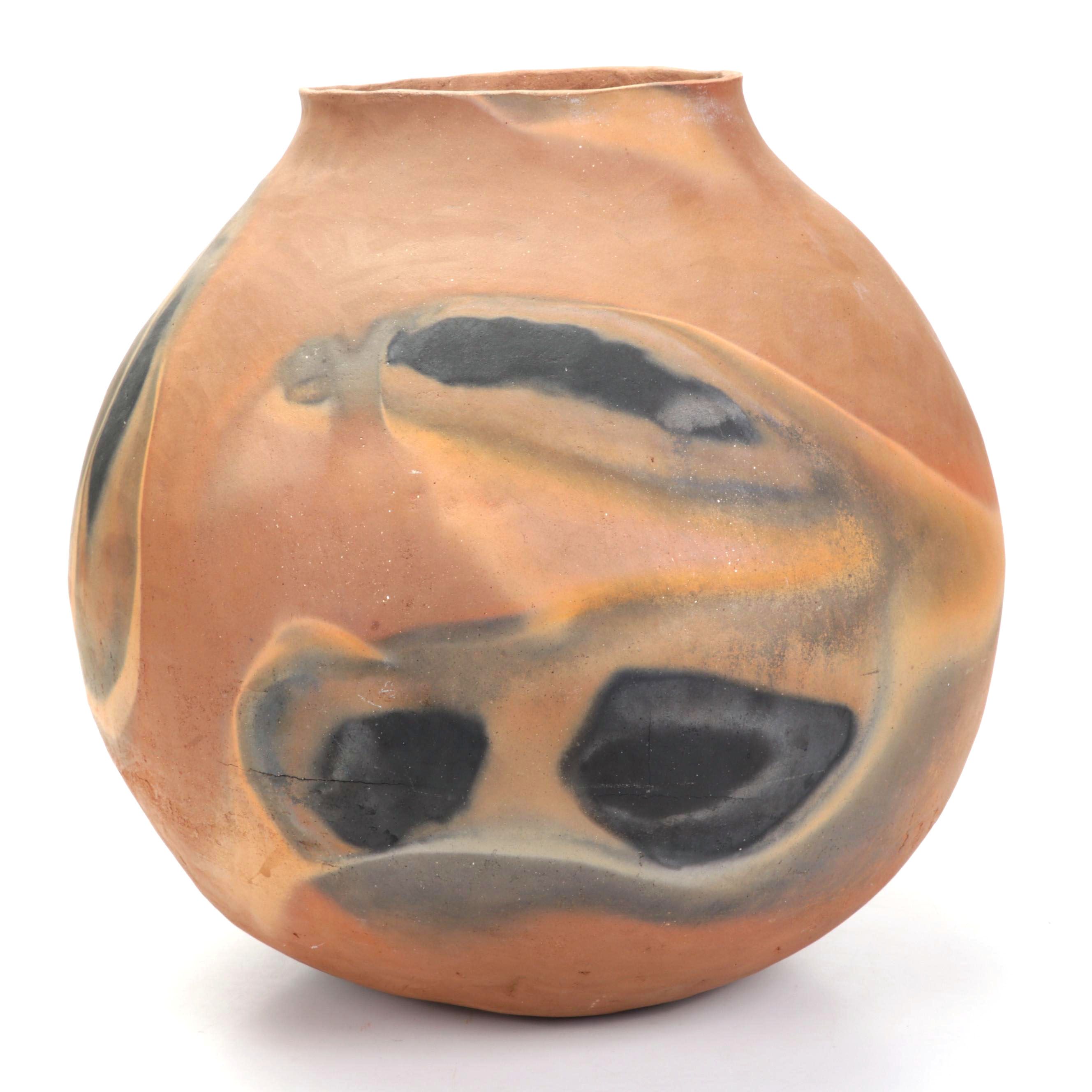 Celia Flores Kumeyaay Clay Art Pottery Vessel, 2000s